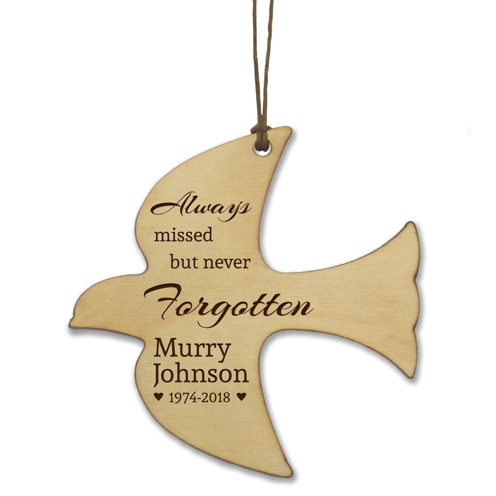 Custom Engraved Memorial Ornament for Loss of Loved One - Never Forgotten - LifeSong Milestones