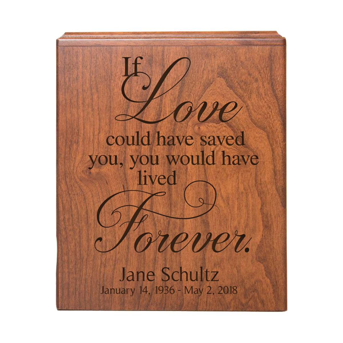 Custom Engraved Memorial Cremation Urn Box for Human Ashes 