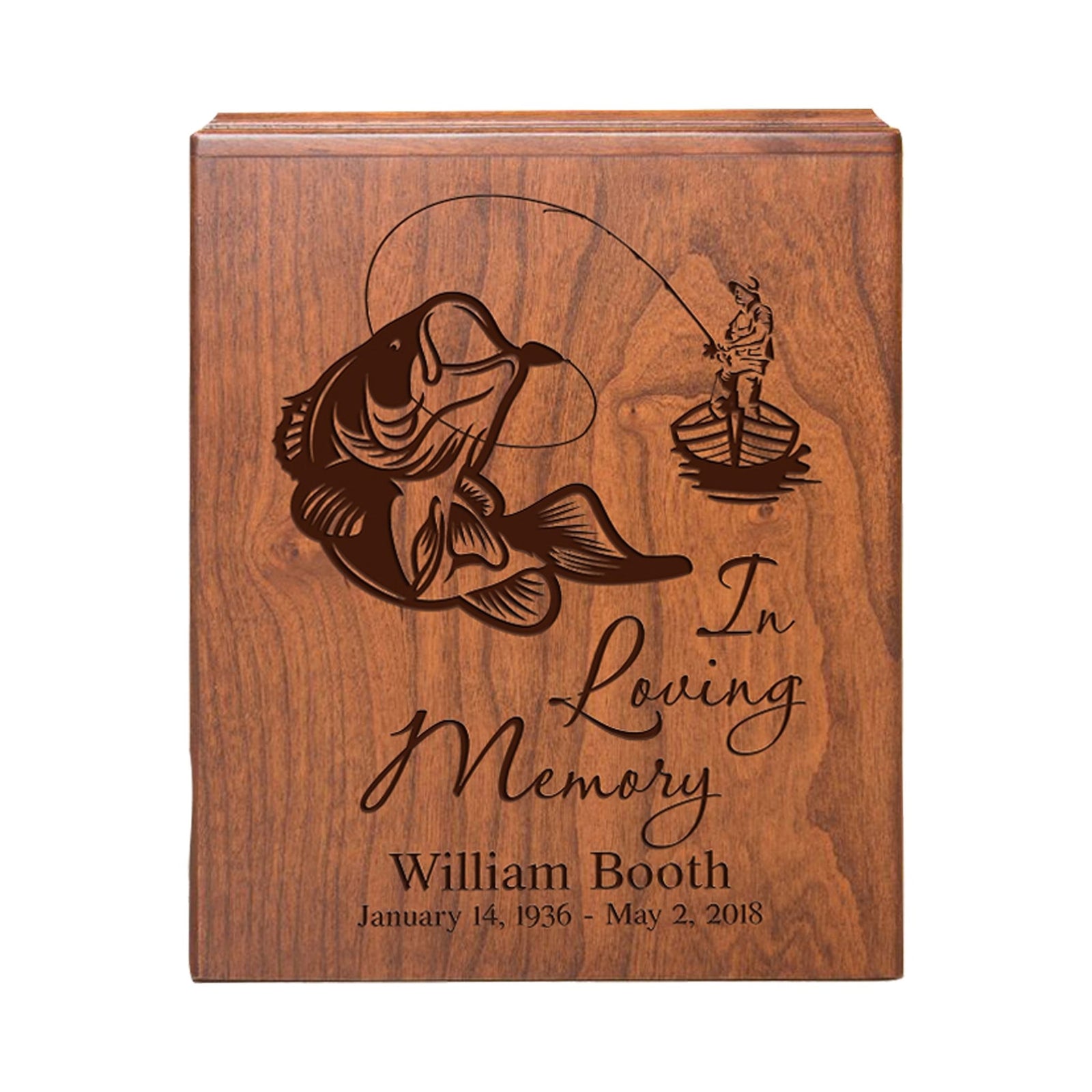 Handcrafted Memorial Urn Box with Custom Engraving for Ashes