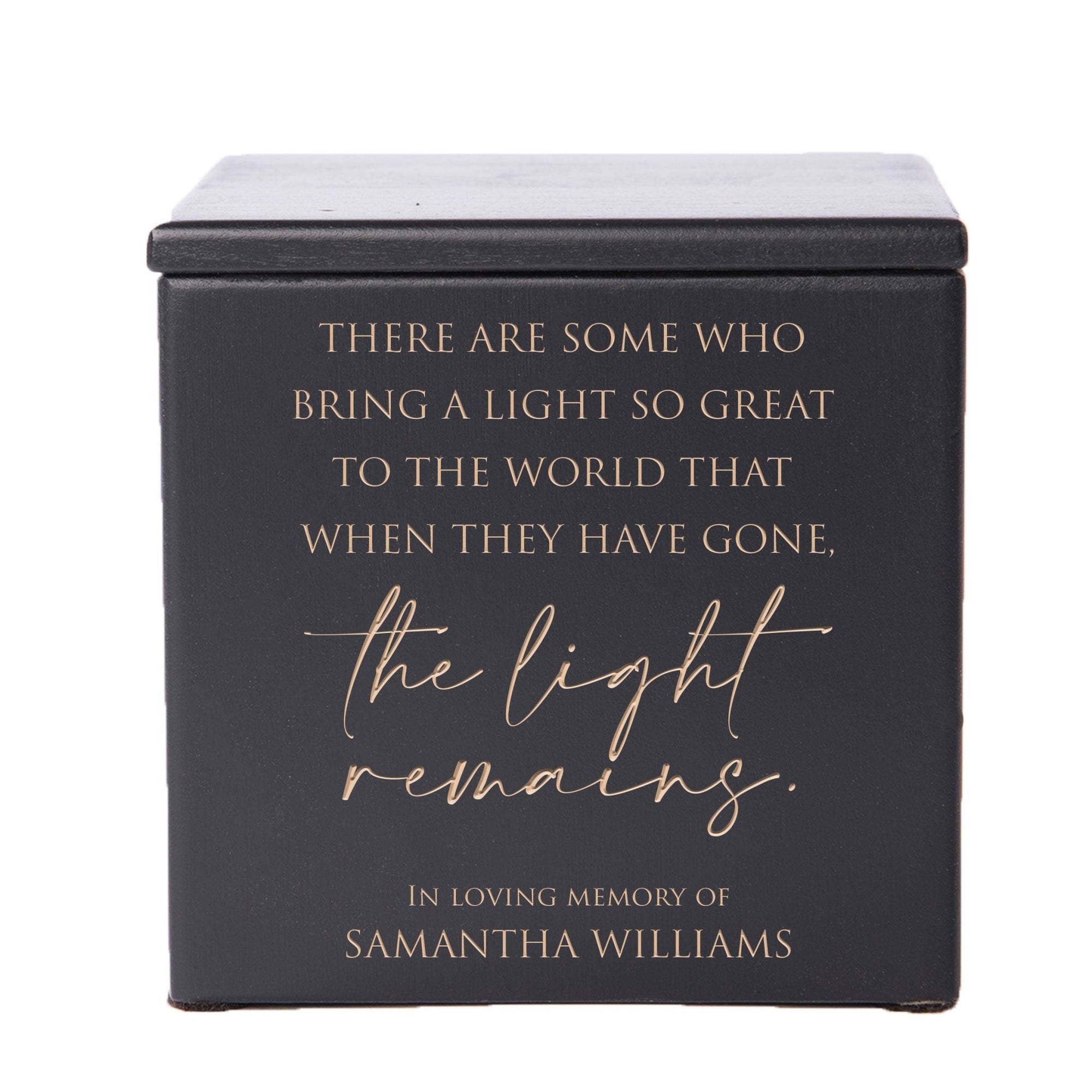 Custom-Engraved Memorial Wooden Keepsake Urn For Human Ashes - There Are Some Who Bring Light