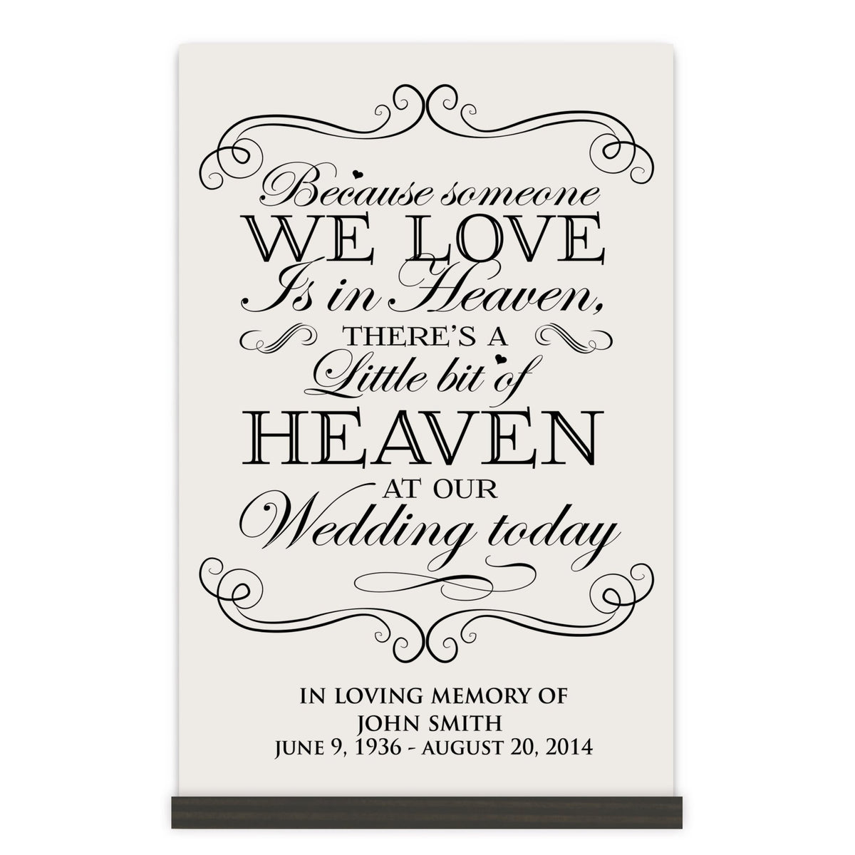Custom Engraved Memorial Wooden Wall Plaque Because Someone 8x12 - LifeSong Milestones