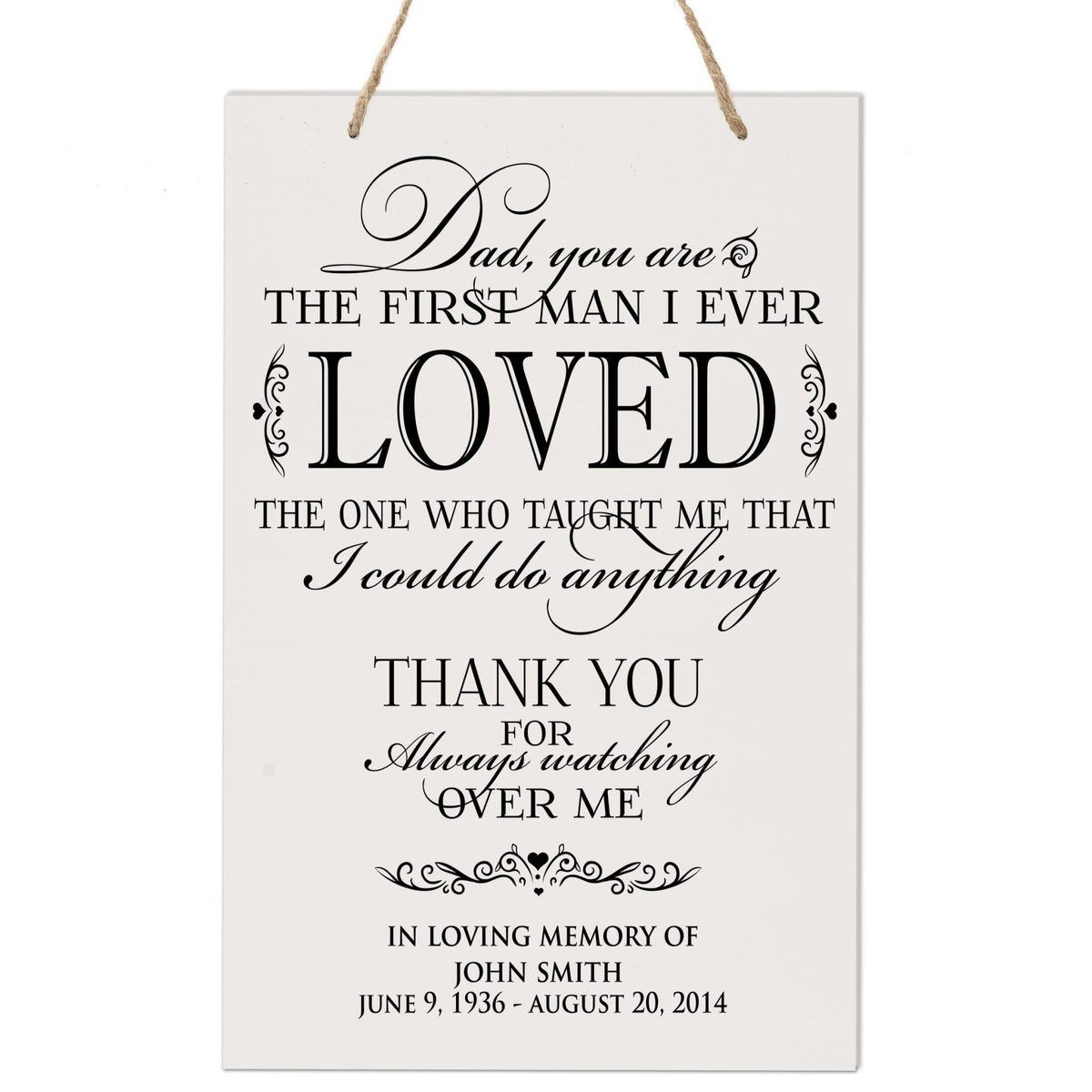 Custom Engraved Memorial Wooden Wall Plaque Dad You Are 8x12 - LifeSong Milestones