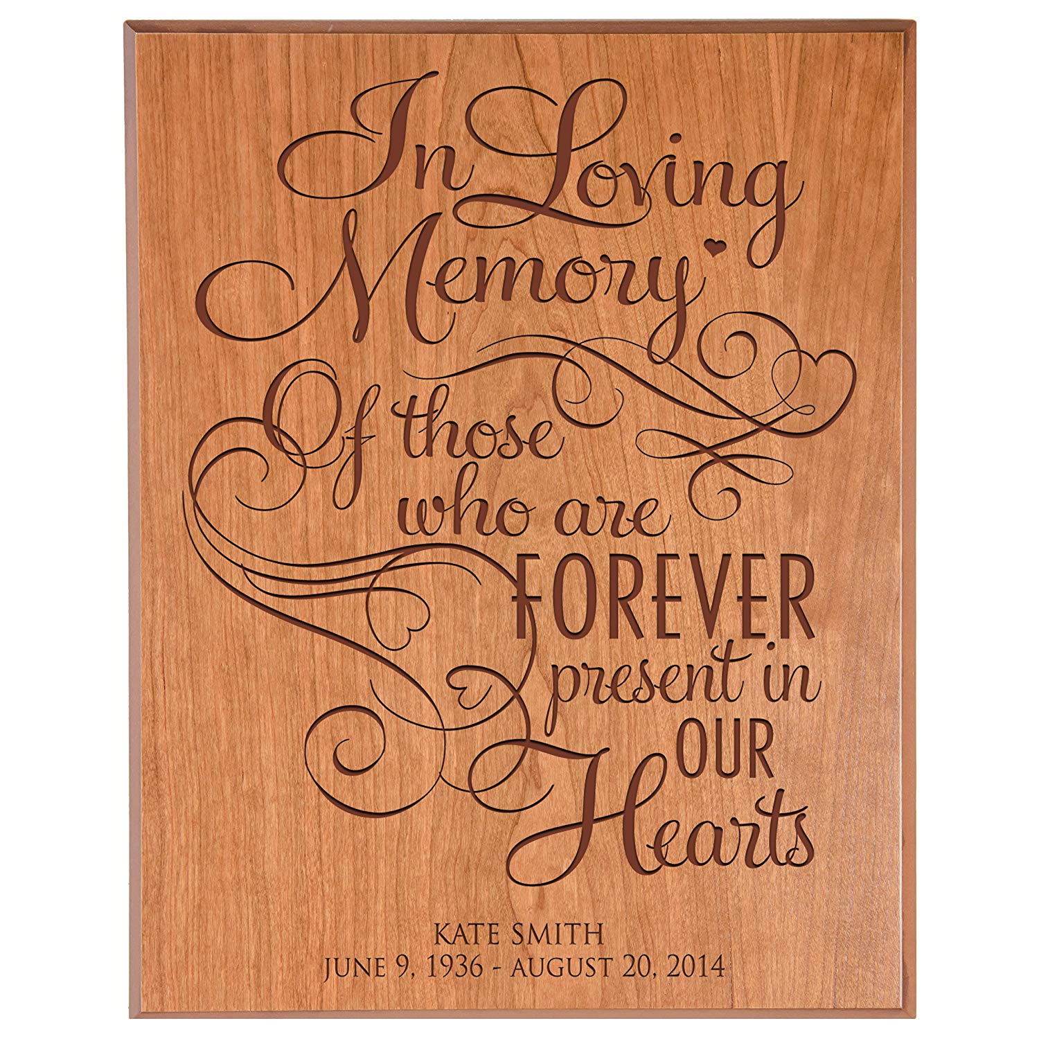 Custom Engraved Memorial Wooden Wall Plaque Forever In Memories 12x15 - LifeSong Milestones
