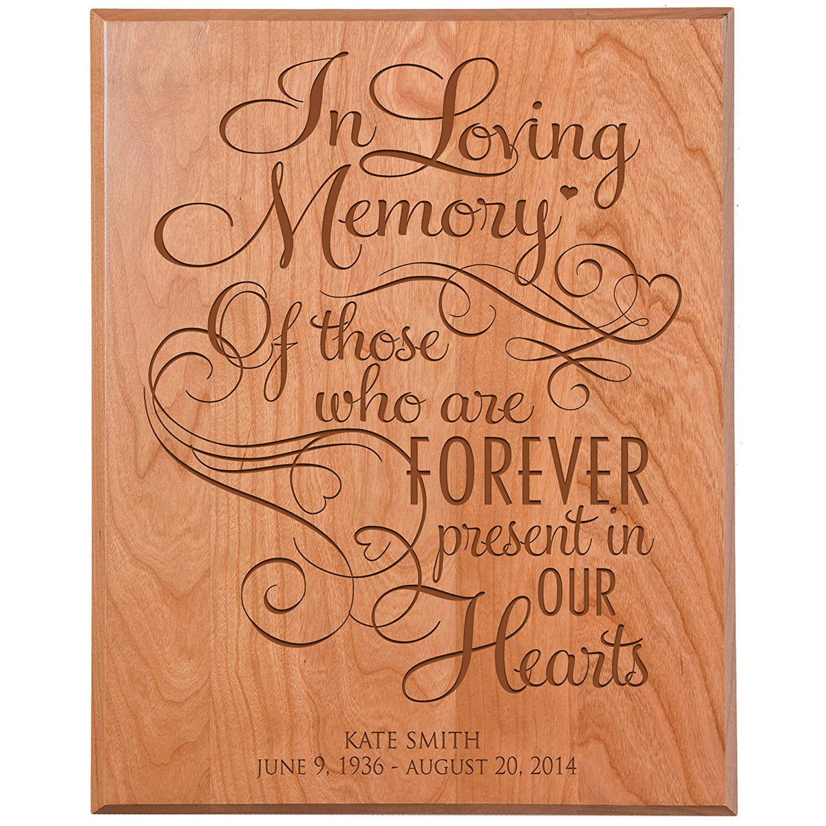 Custom Engraved Memorial Wooden Wall Plaque Forever In Memories 12x15 - LifeSong Milestones