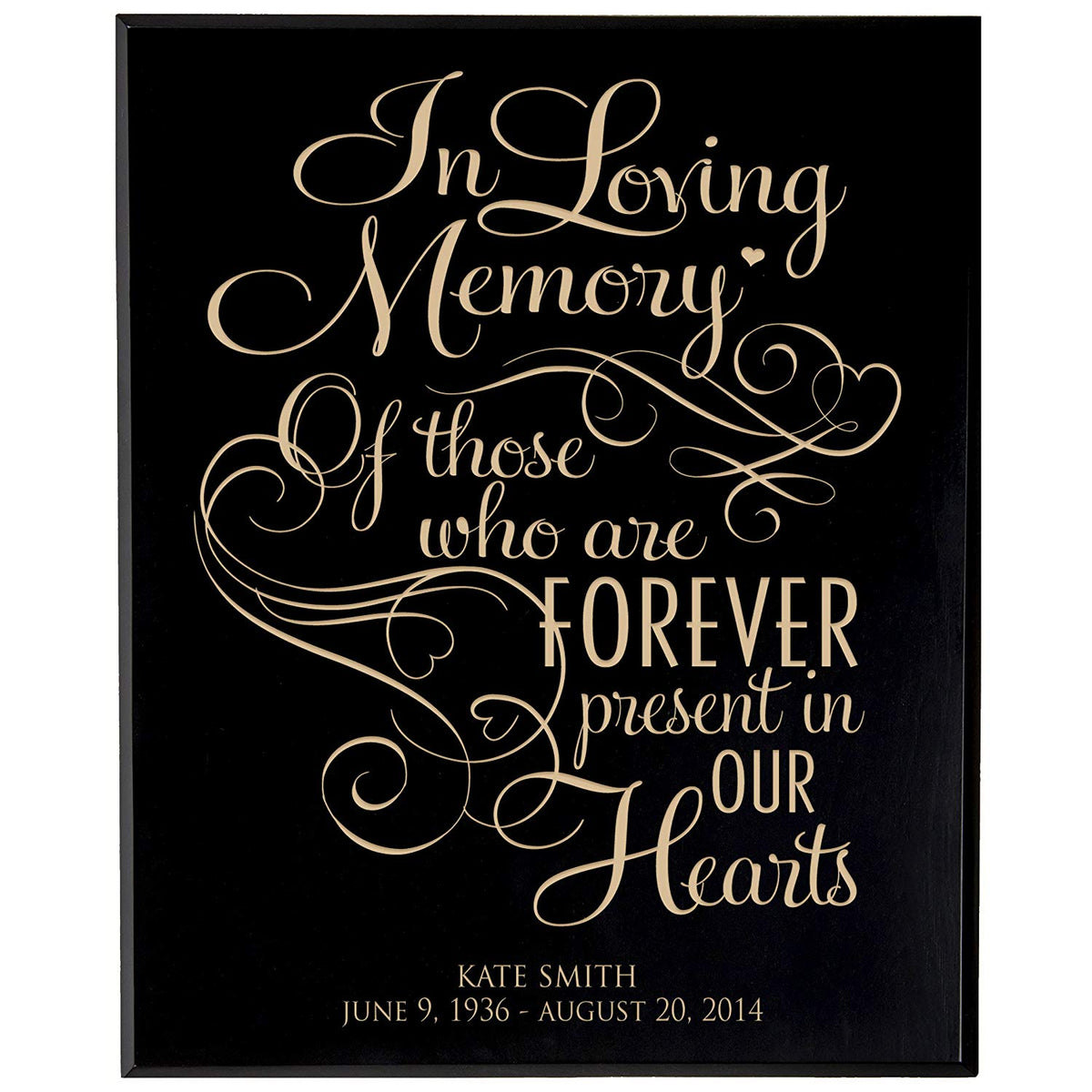 Custom Engraved Memorial Wooden Wall Plaque Forever In Memories 12x15 - LifeSong Milestones