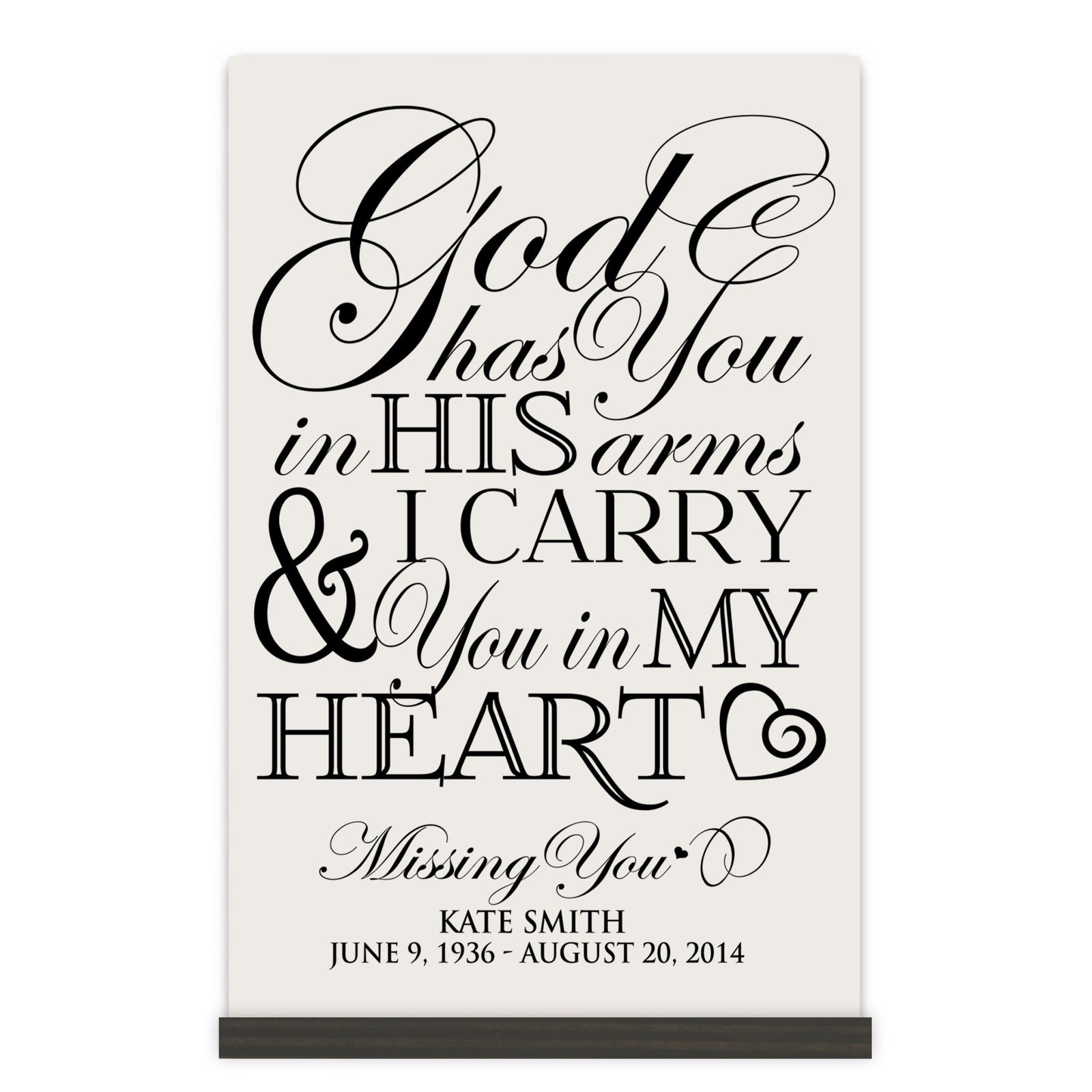 Custom Engraved Memorial Wooden Wall Plaque God Has You 8x12 - LifeSong Milestones