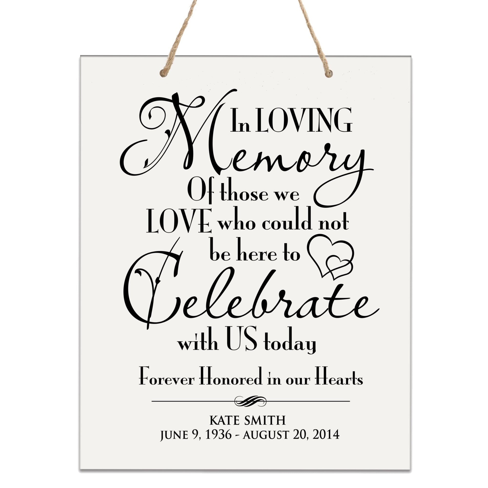 Custom Engraved Memorial Wooden Wall Plaque Honored Forever 12x15 - LifeSong Milestones