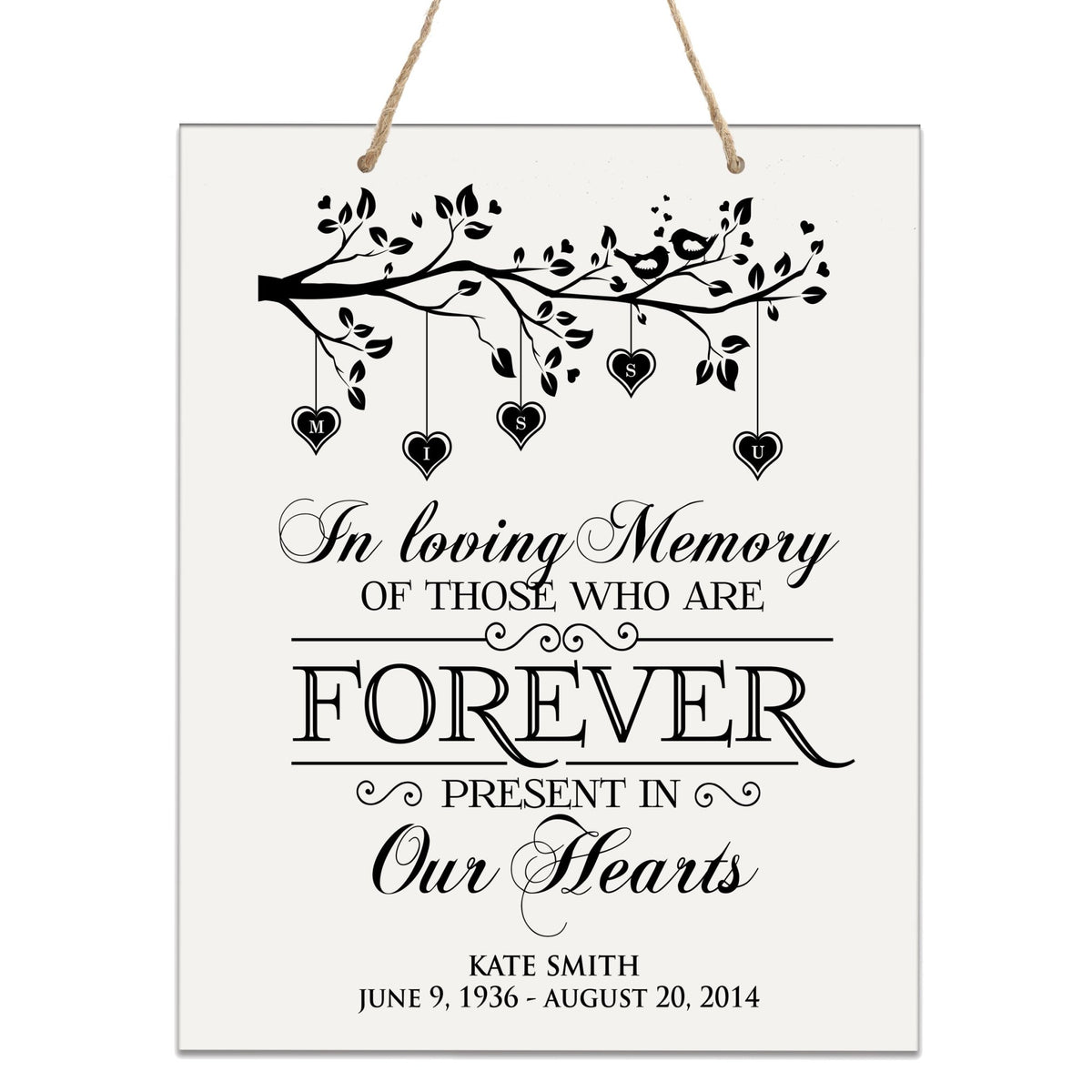 Custom Engraved Memorial Wooden Wall Plaque In Loving Memory 12x15 - LifeSong Milestones