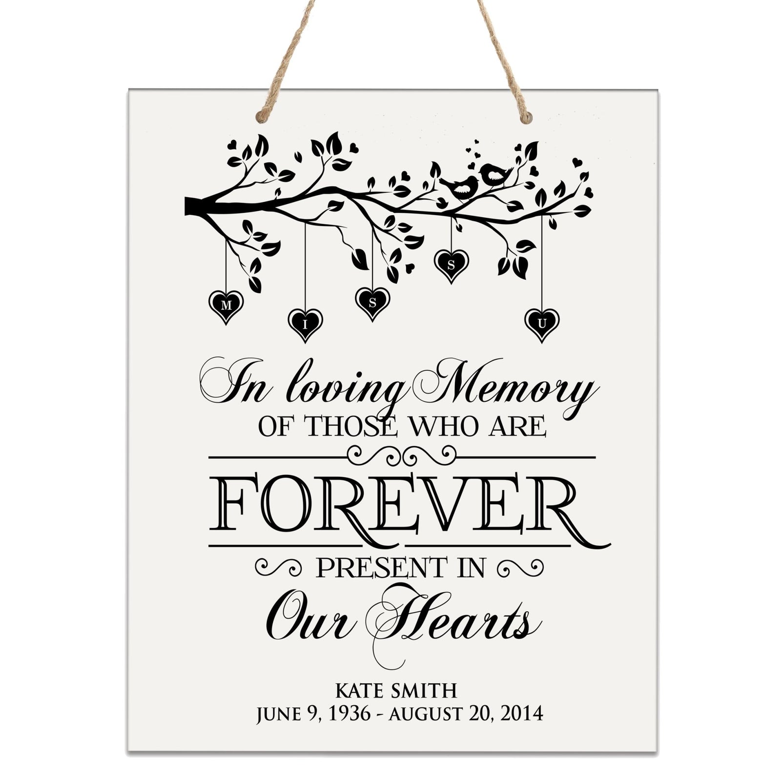 Custom Engraved Memorial Wooden Wall Plaque In Loving Memory 12x15 - LifeSong Milestones