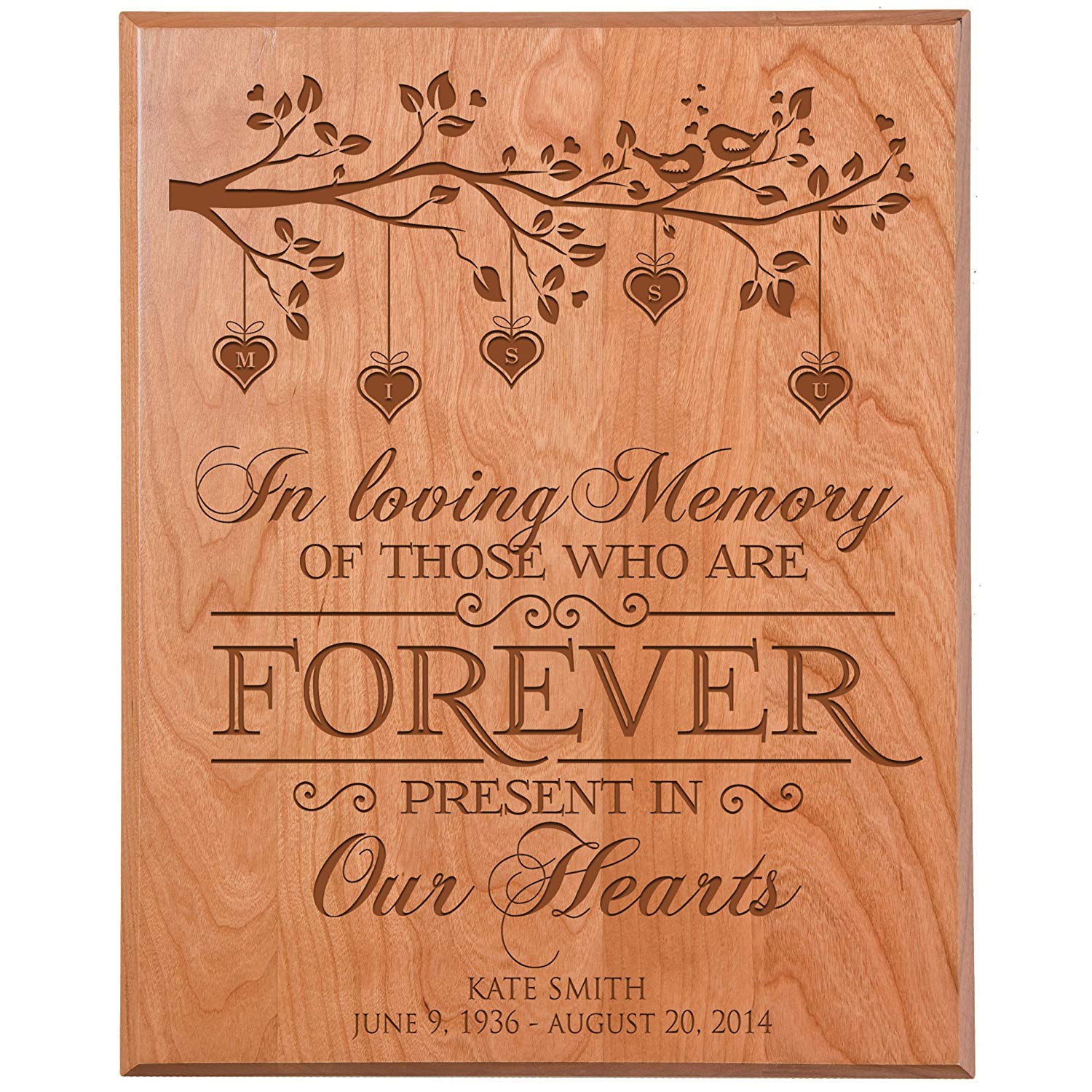 Custom Engraved Memorial Wooden Wall Plaque In Loving Memory 12x15 - LifeSong Milestones