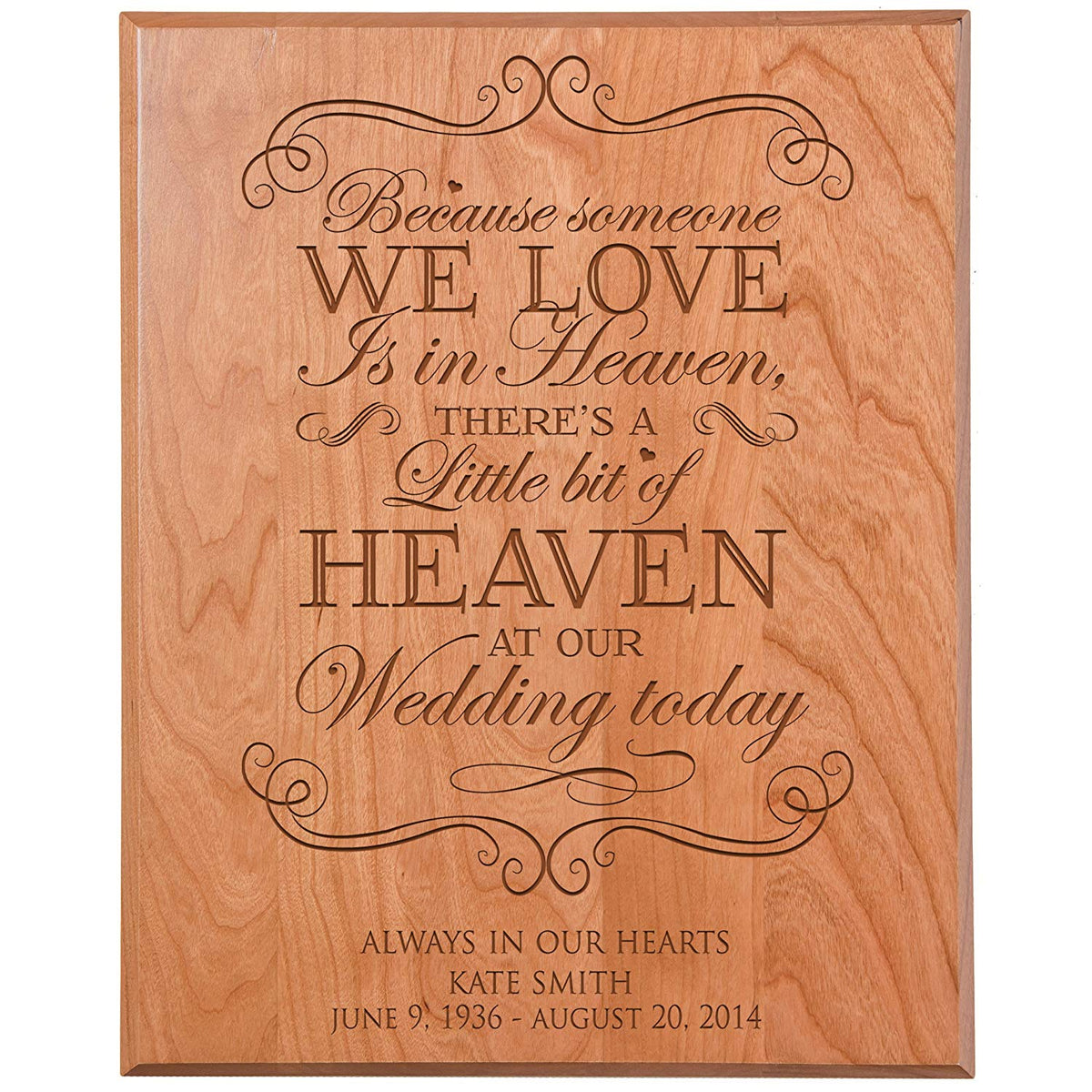 Custom Engraved Memorial Wooden Wall Plaque Little Bit Of Heaven 12x15 - LifeSong Milestones