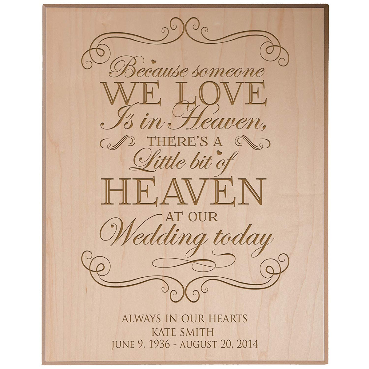 Custom Engraved Memorial Wooden Wall Plaque Little Bit Of Heaven 12x15 - LifeSong Milestones