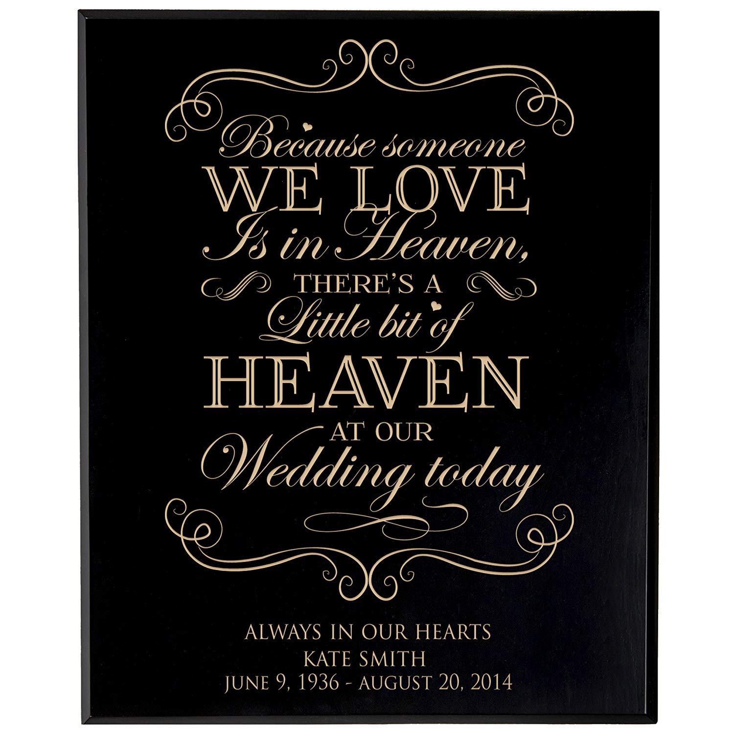 Custom Engraved Memorial Wooden Wall Plaque Little Bit Of Heaven 12x15 - LifeSong Milestones