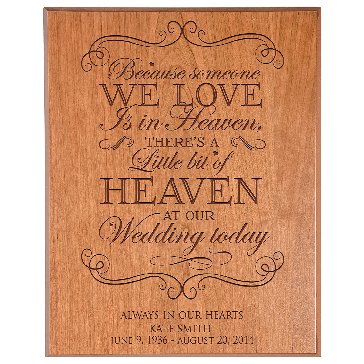 Custom Engraved Memorial Wooden Wall Plaque Little Bit Of Heaven 12x15 - LifeSong Milestones