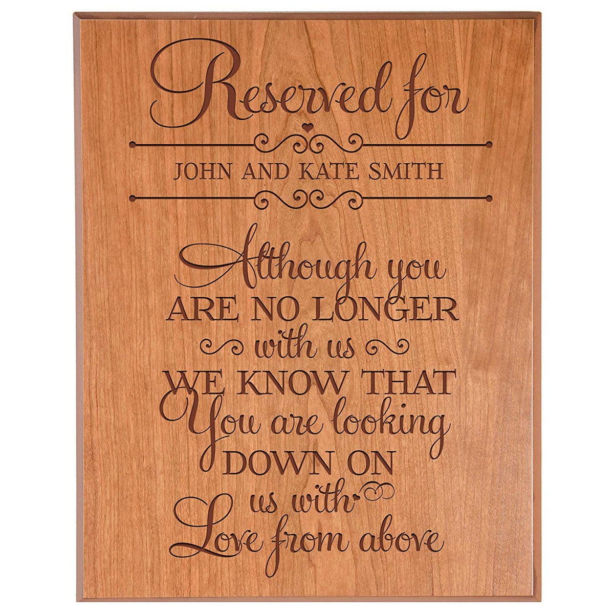 Custom Engraved Memorial Wooden Wall Plaque Looking Down On Us 12x15 - LifeSong Milestones