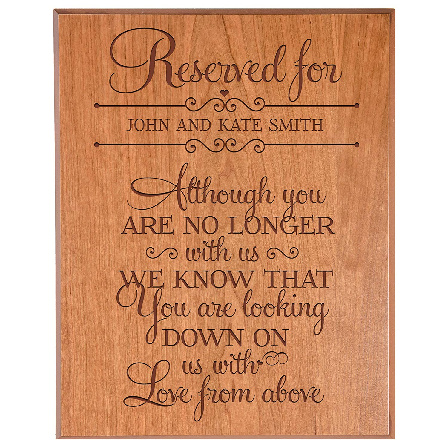 Custom Engraved Memorial Wooden Wall Plaque Looking Down On Us 12x15 - LifeSong Milestones