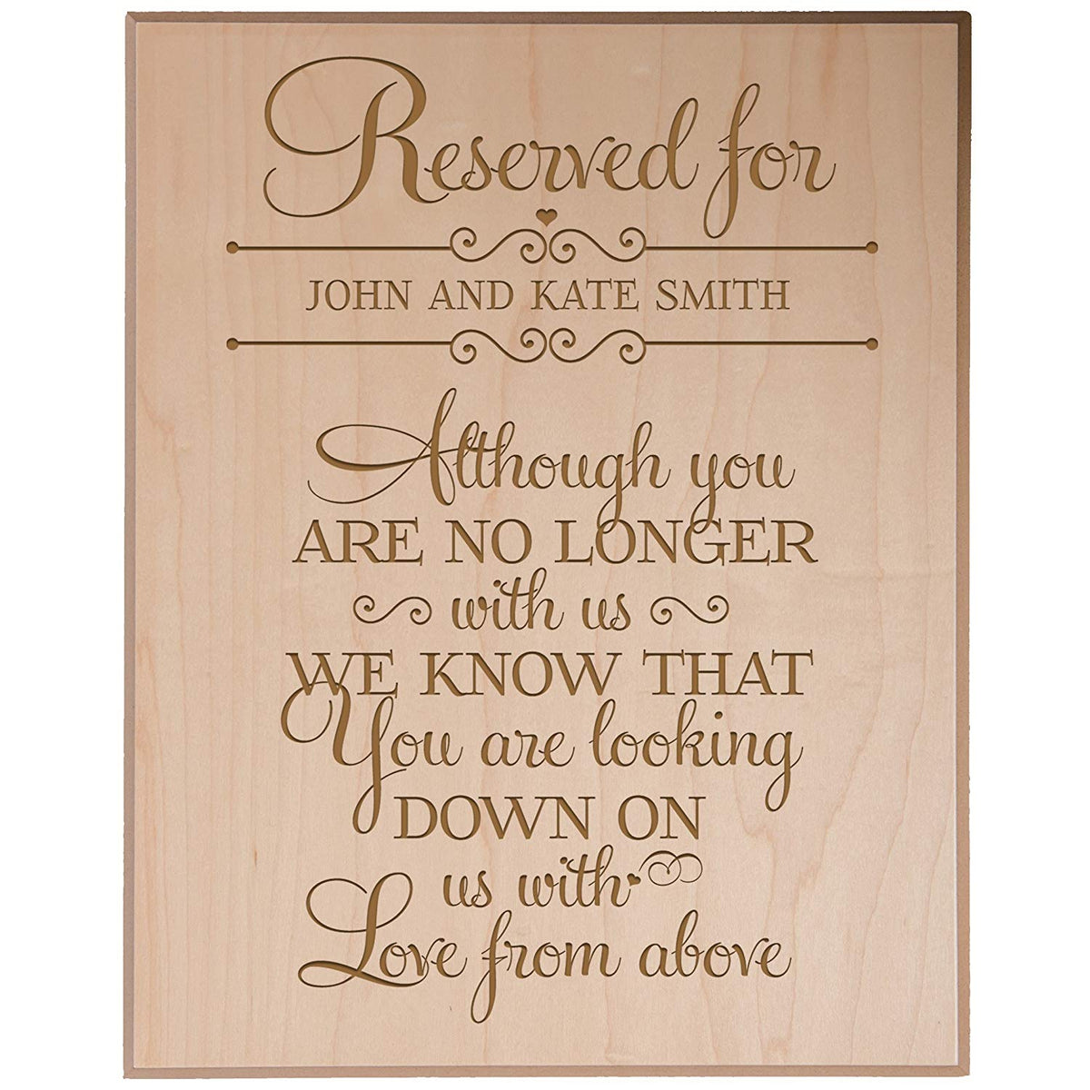 Custom Engraved Memorial Wooden Wall Plaque Looking Down On Us 12x15 - LifeSong Milestones