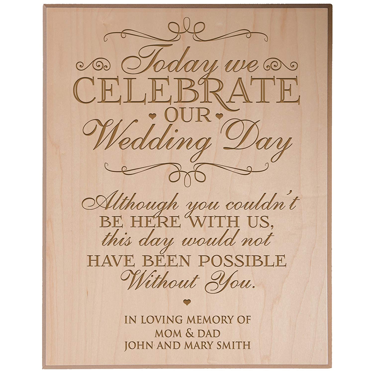 Custom Engraved Memorial Wooden Wall Plaque Possible Without You 12x15 - LifeSong Milestones