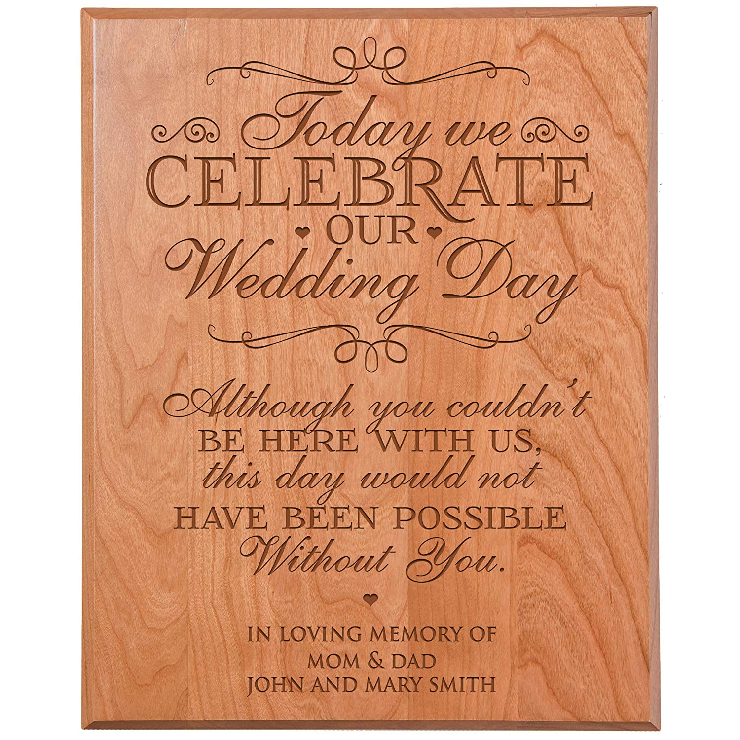 Custom Engraved Memorial Wooden Wall Plaque Possible Without You 12x15 - LifeSong Milestones