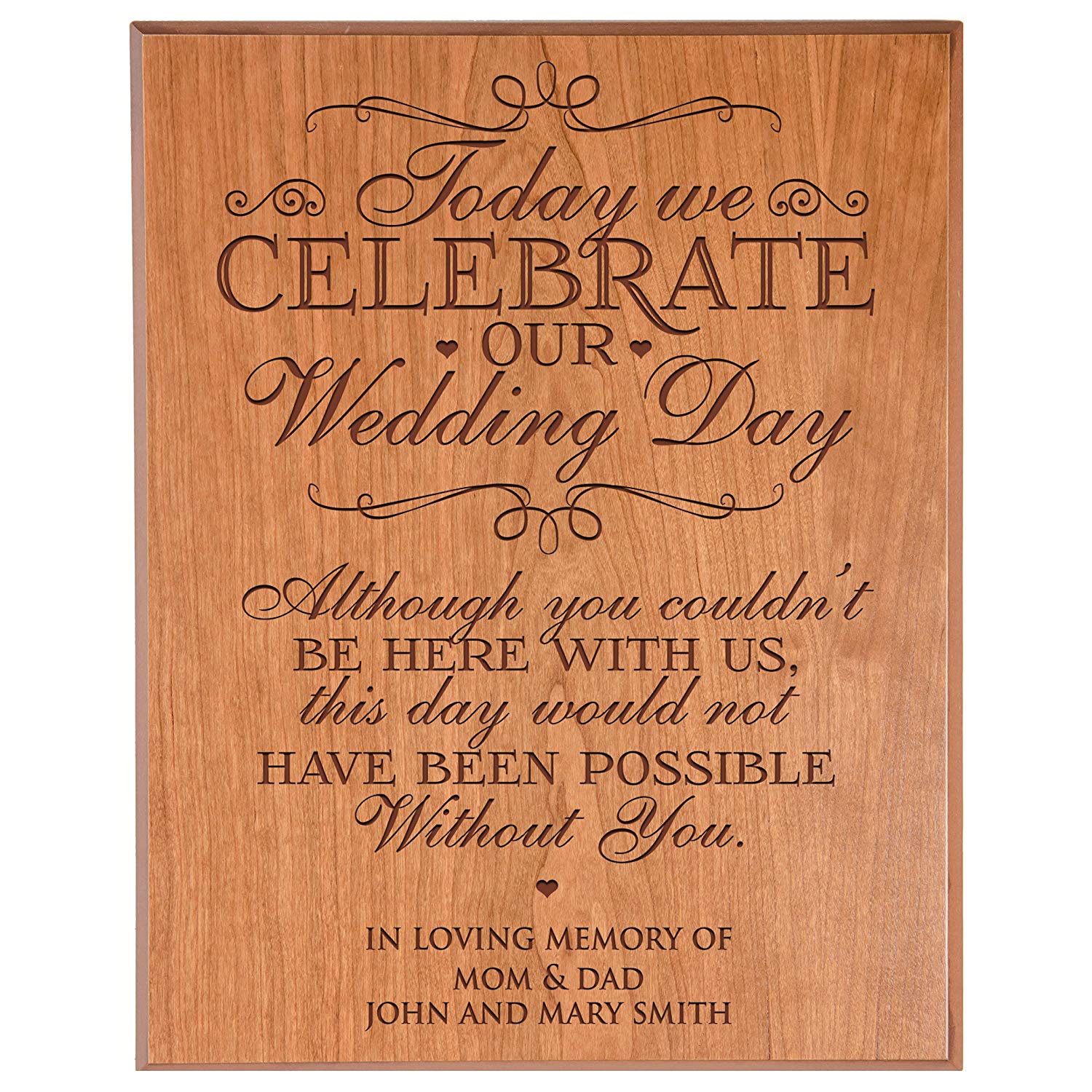 Custom Engraved Memorial Wooden Wall Plaque Possible Without You 12x15 - LifeSong Milestones