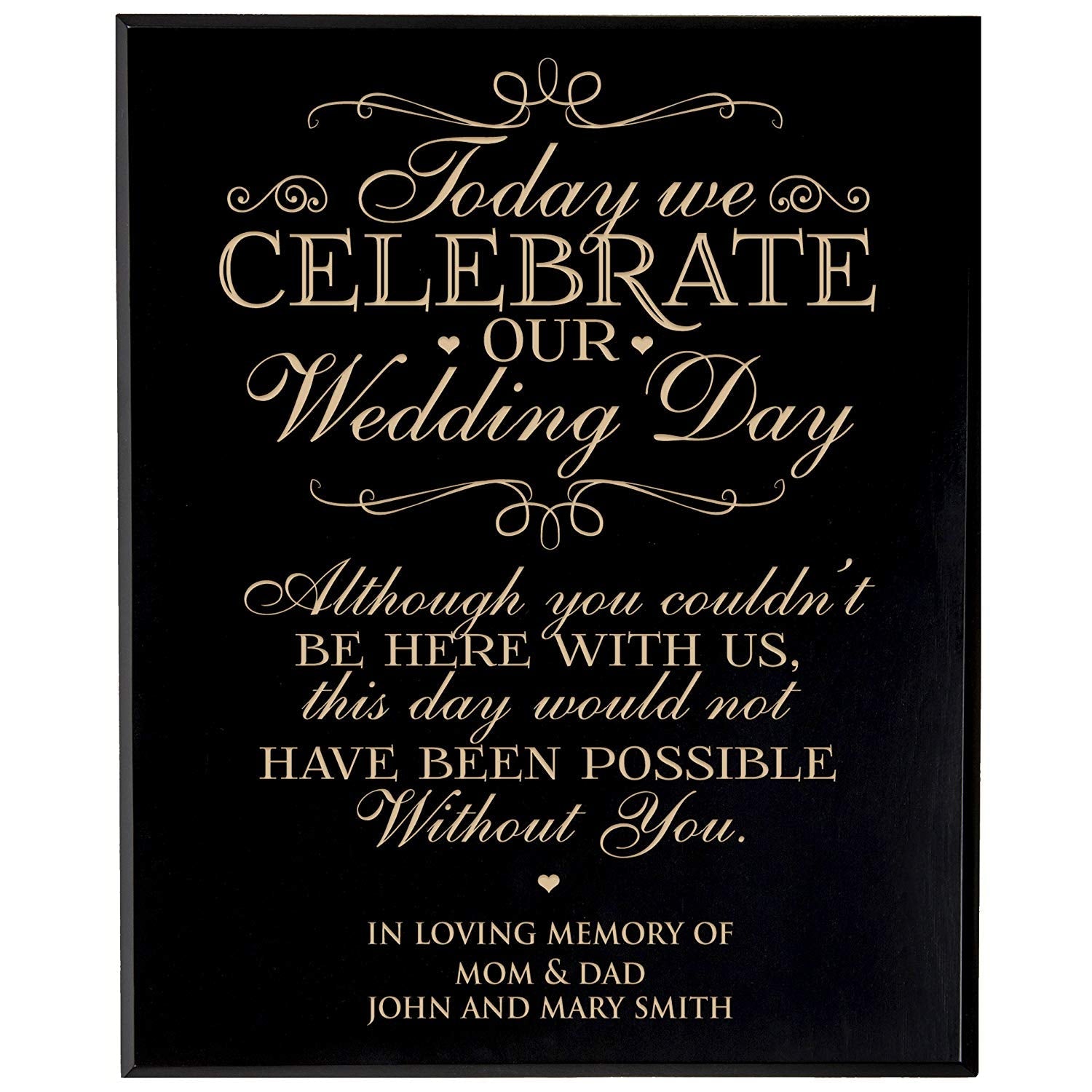 Custom Engraved Memorial Wooden Wall Plaque Possible Without You 12x15 - LifeSong Milestones