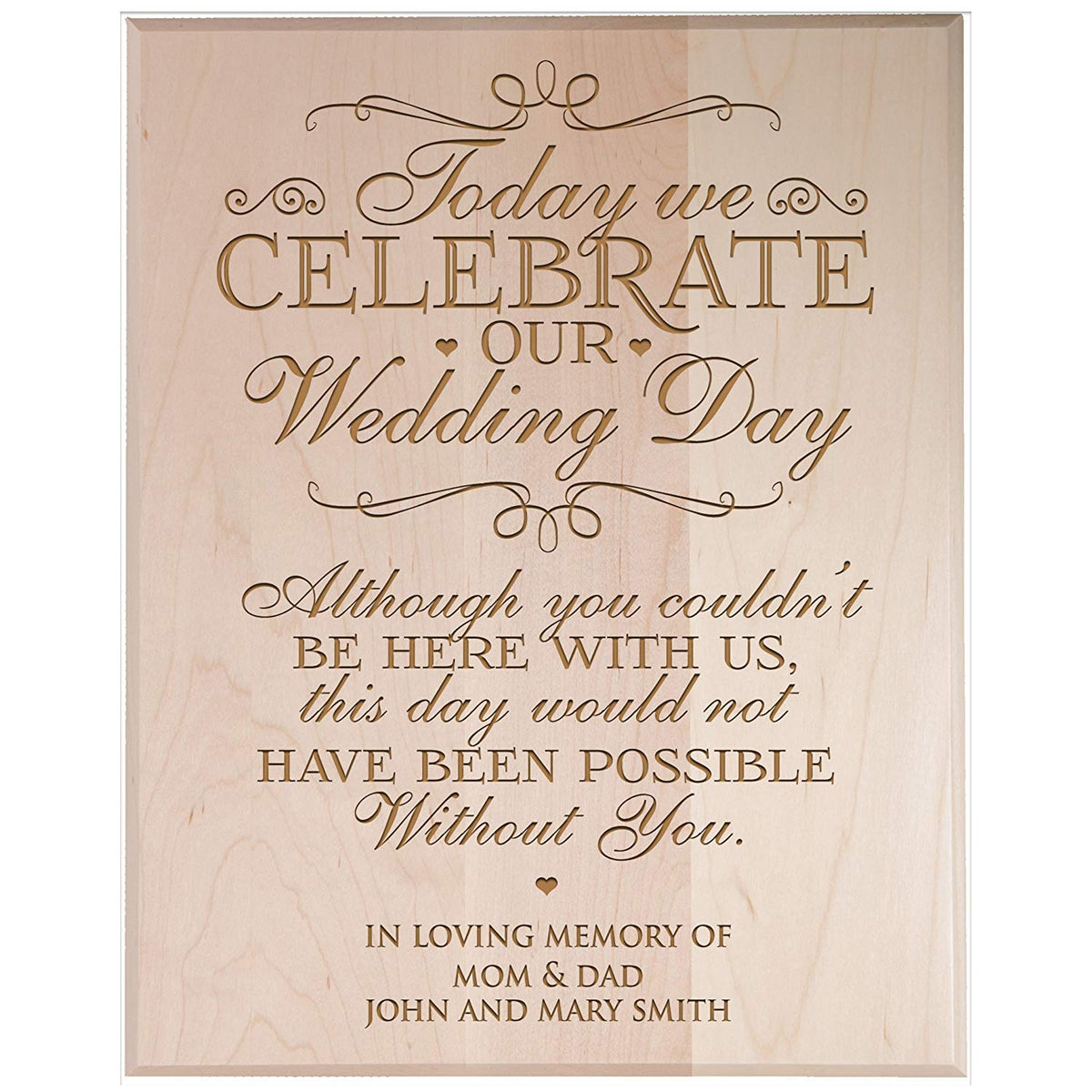 Custom Engraved Memorial Wooden Wall Plaque Possible Without You 12x15 - LifeSong Milestones