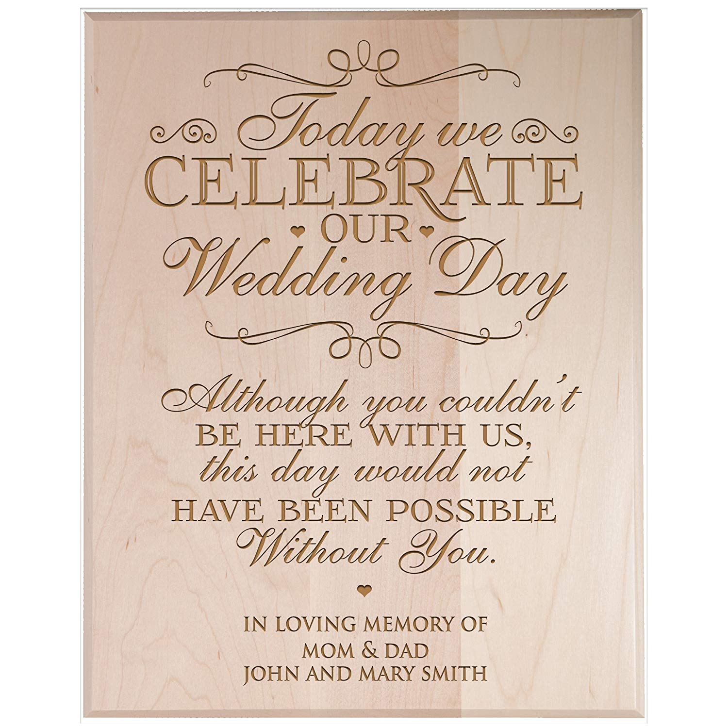 Custom Engraved Memorial Wooden Wall Plaque Possible Without You 12x15 - LifeSong Milestones