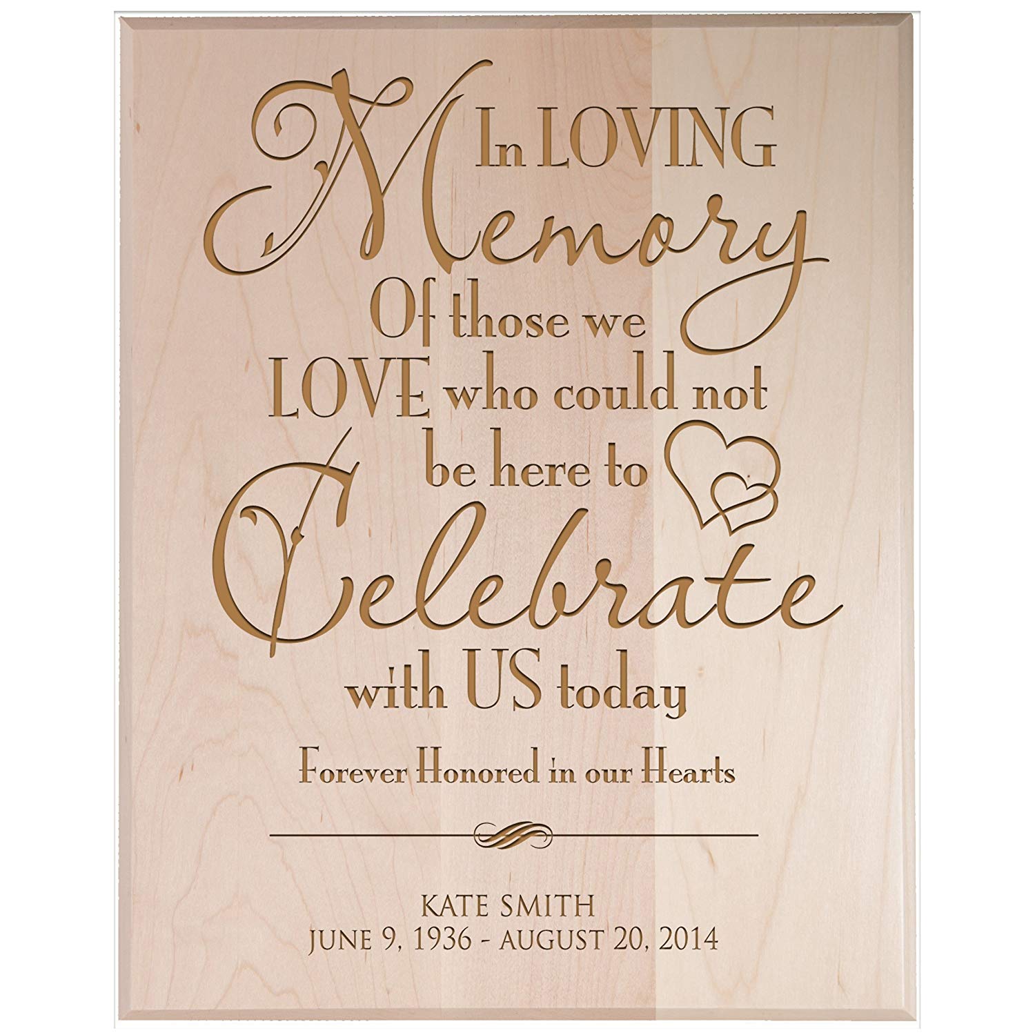 Custom Engraved Memorial Wooden Wall Plaque Those Who Could Not Be Here 12x15 - LifeSong Milestones