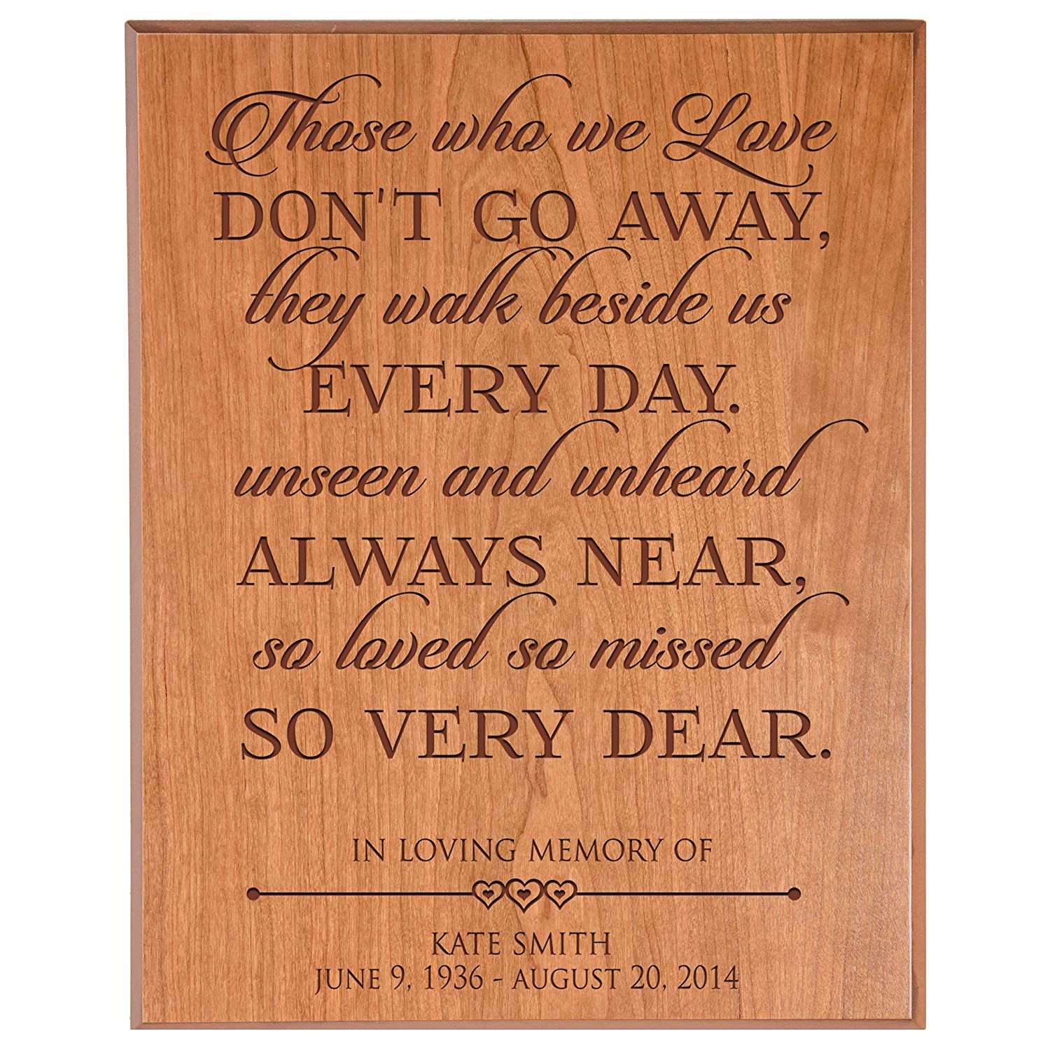 Custom Engraved Memorial Wooden Wall Plaque Very Dear 12x15 - LifeSong Milestones