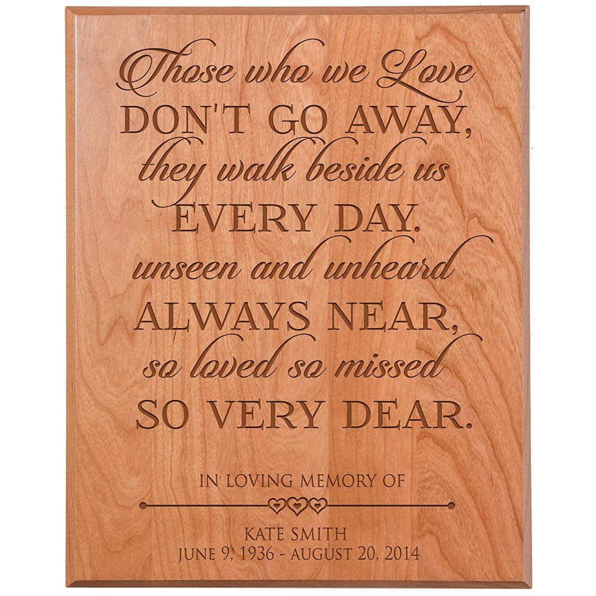 Custom Engraved Memorial Wooden Wall Plaque Very Dear 12x15 - LifeSong Milestones