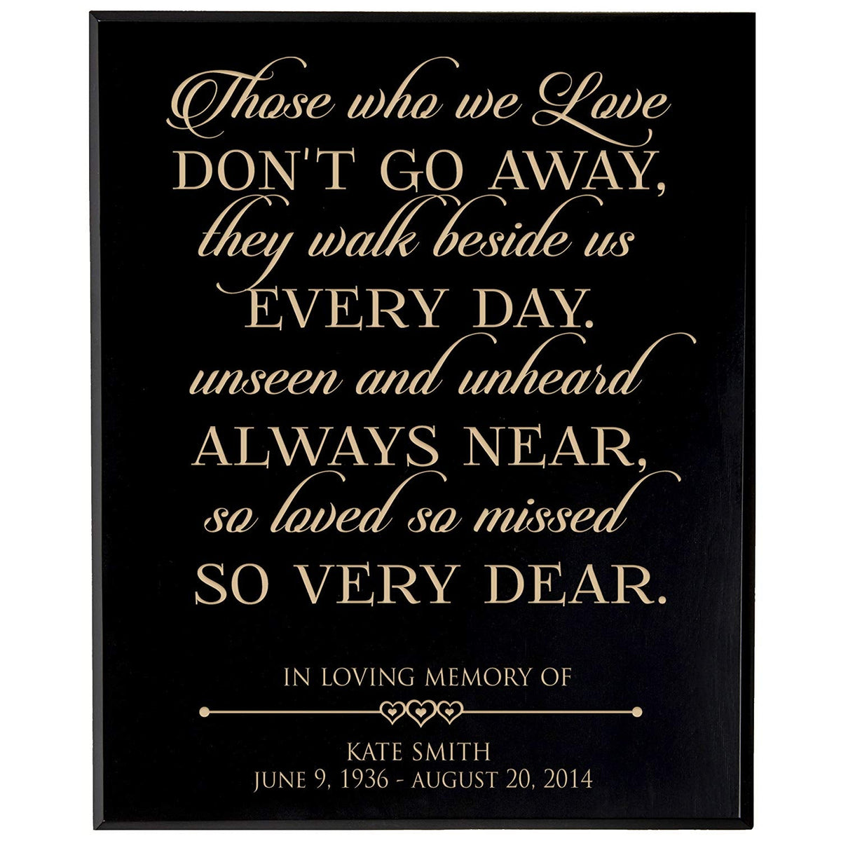 Custom Engraved Memorial Wooden Wall Plaque Very Dear 12x15 - LifeSong Milestones