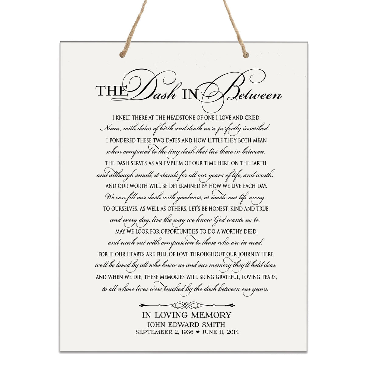 Custom Engraved Memorial Wooden Wall Plaque Worth Will Be Determined 12x15 - LifeSong Milestones