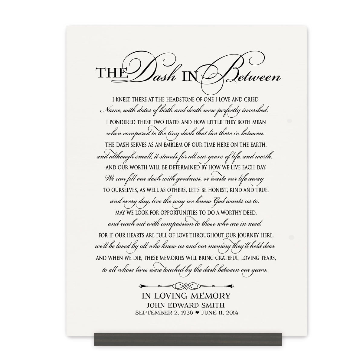 Custom Engraved Memorial Wooden Wall Plaque Worth Will Be Determined 12x15 - LifeSong Milestones