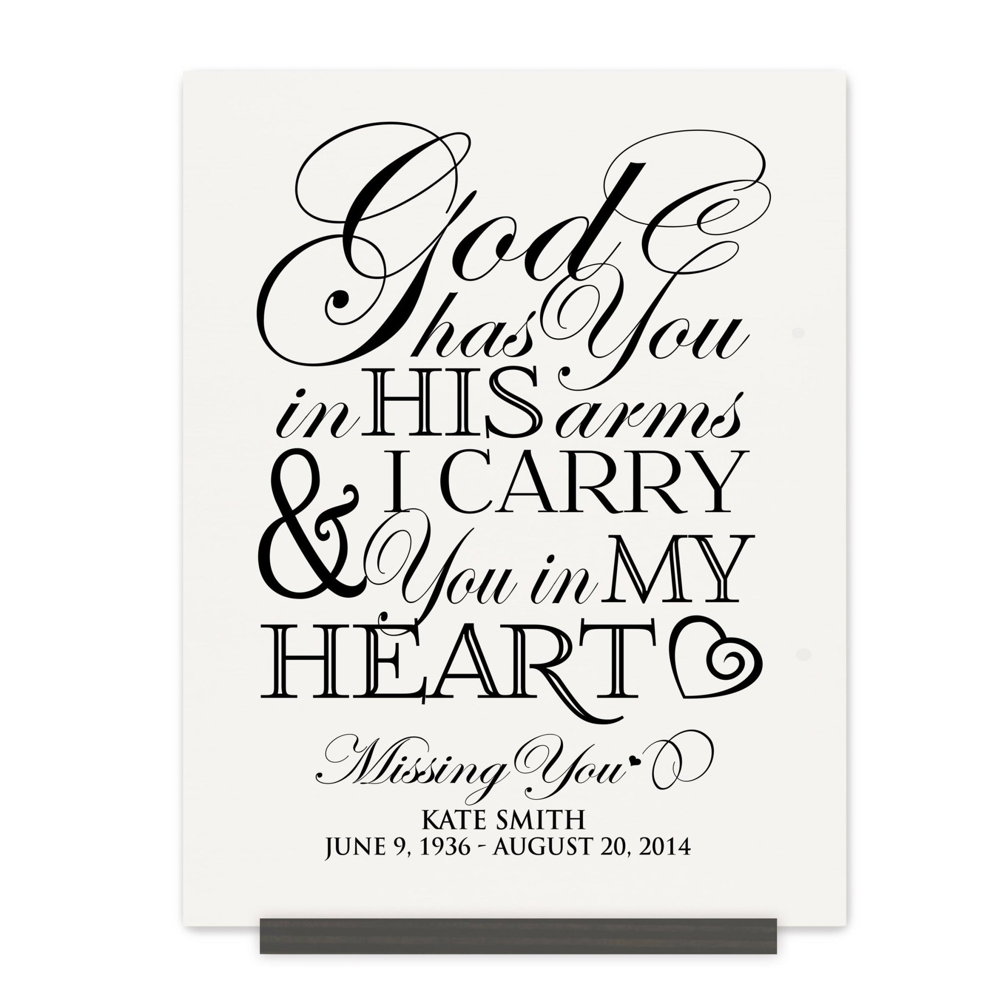 Custom Engraved Memorial Wooden Wall Plaque You In My Hearts 12x15 - LifeSong Milestones