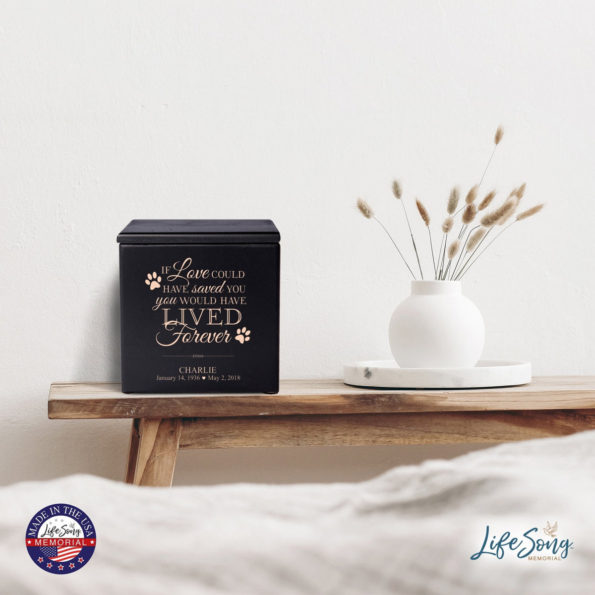 Personalized Wooden Memorial Pet Urns for Ashes