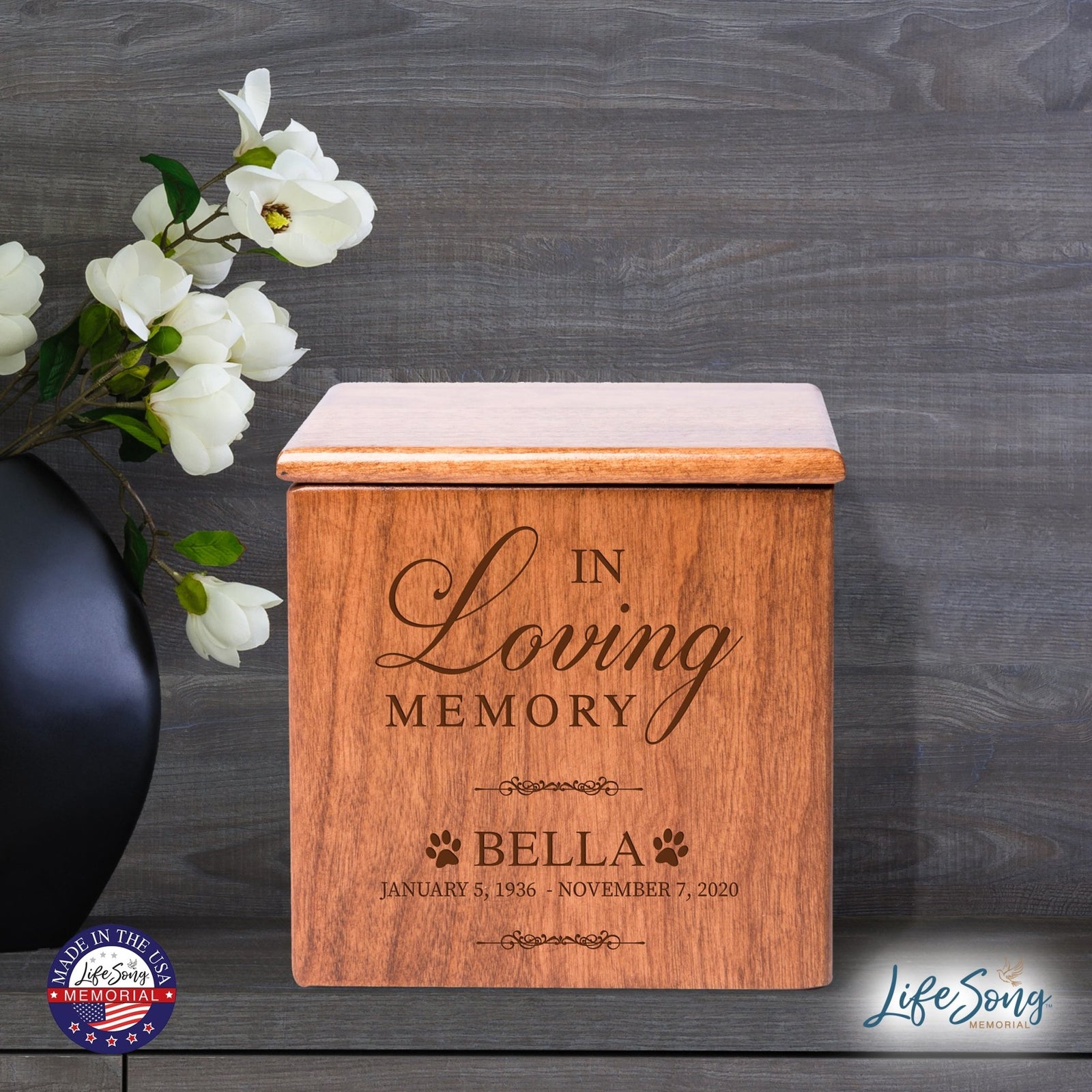 Personalized Wooden Memorial Pet Urns for Ashes