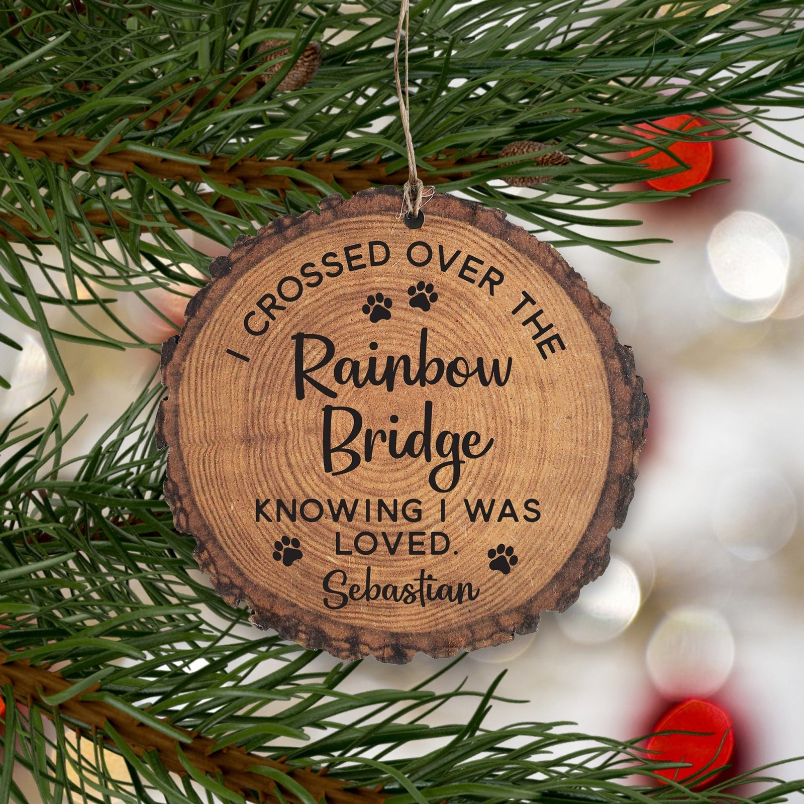Custom Engraved Pet Memorial “Rainbow Bridge” Barky Ornament Bereavement Sympathy Gift - LifeSong Milestones