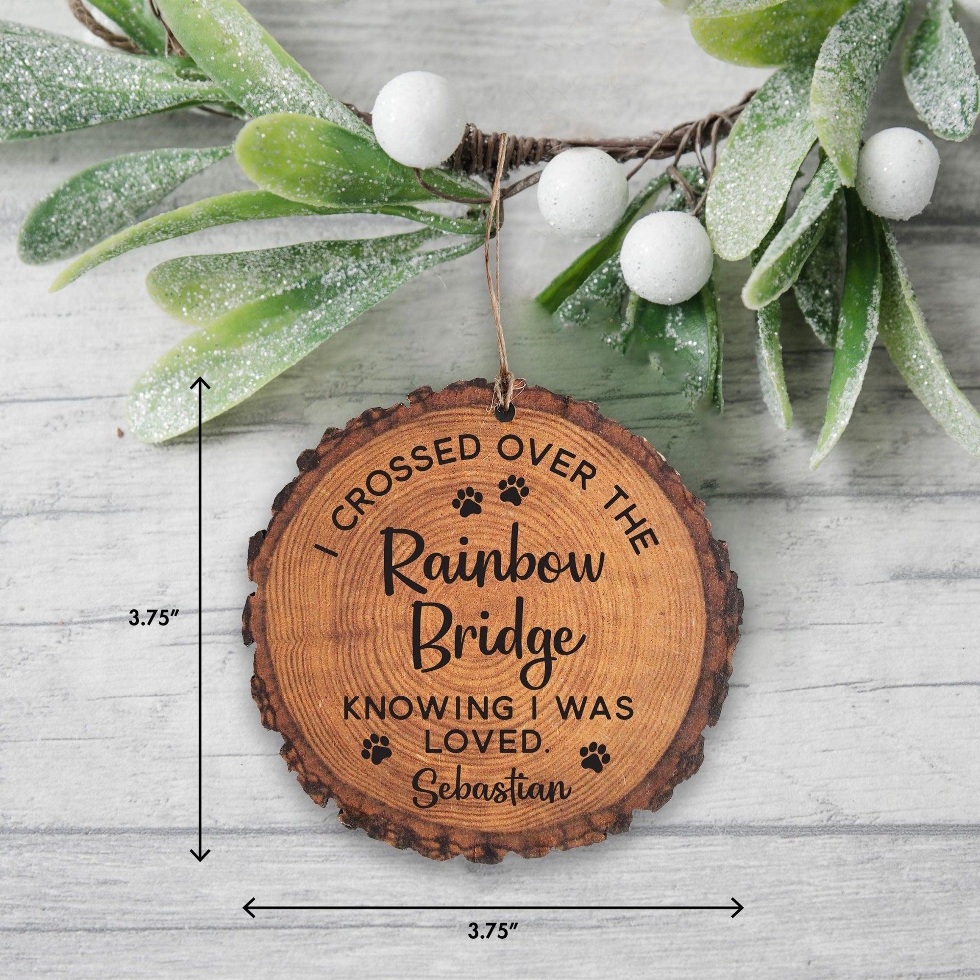 Custom Engraved Pet Memorial “Rainbow Bridge” Barky Ornament Bereavement Sympathy Gift - LifeSong Milestones