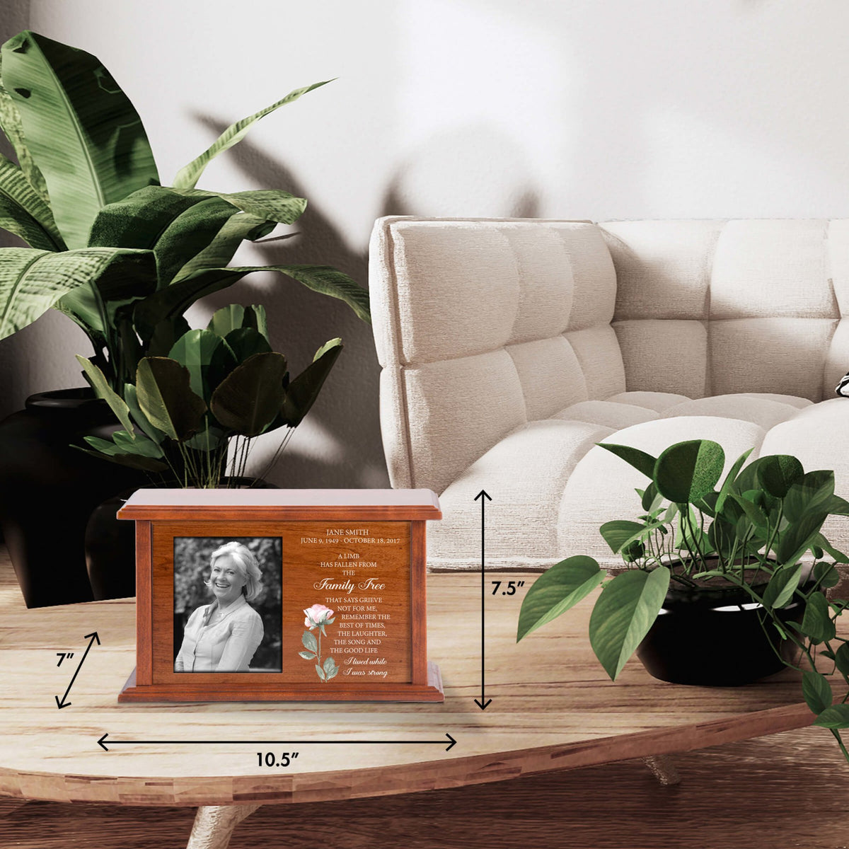 Personalized Engraved Photo Cremation Urn Box for Adults