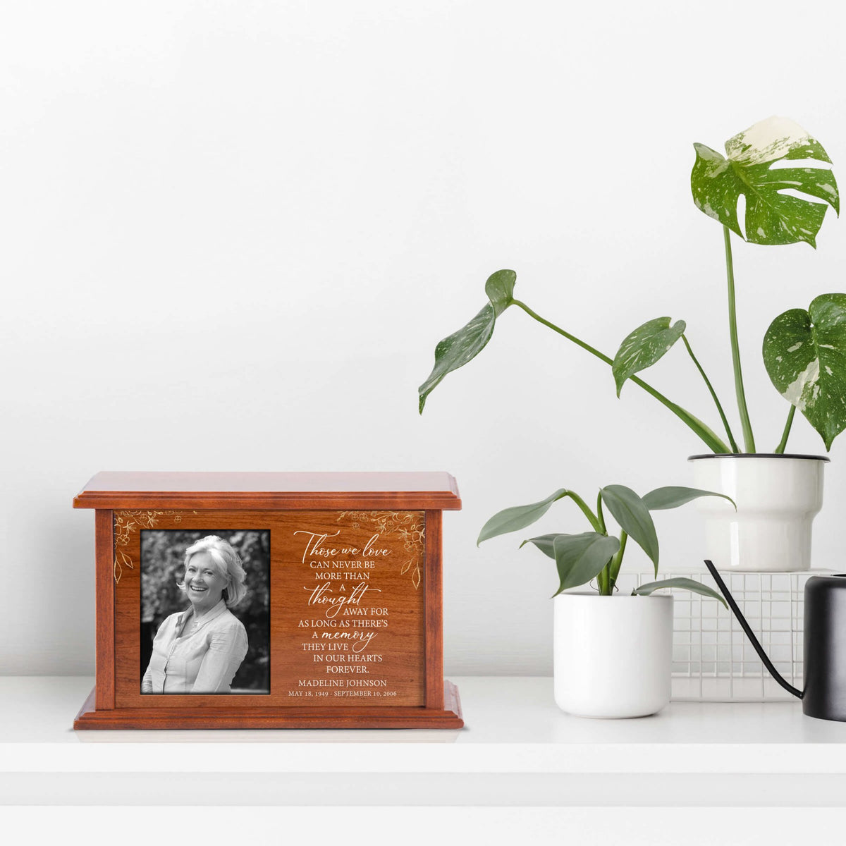 Wooden Memorial Urn Box with Photo Frame