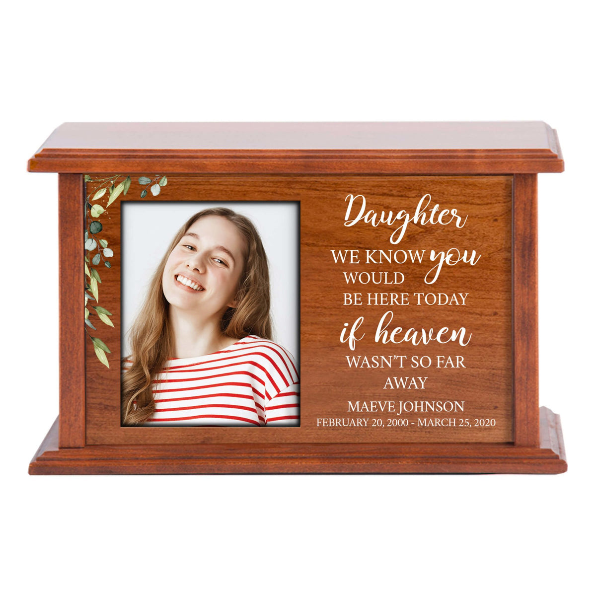 Customized Photo Cremation Urn Box for Daughter