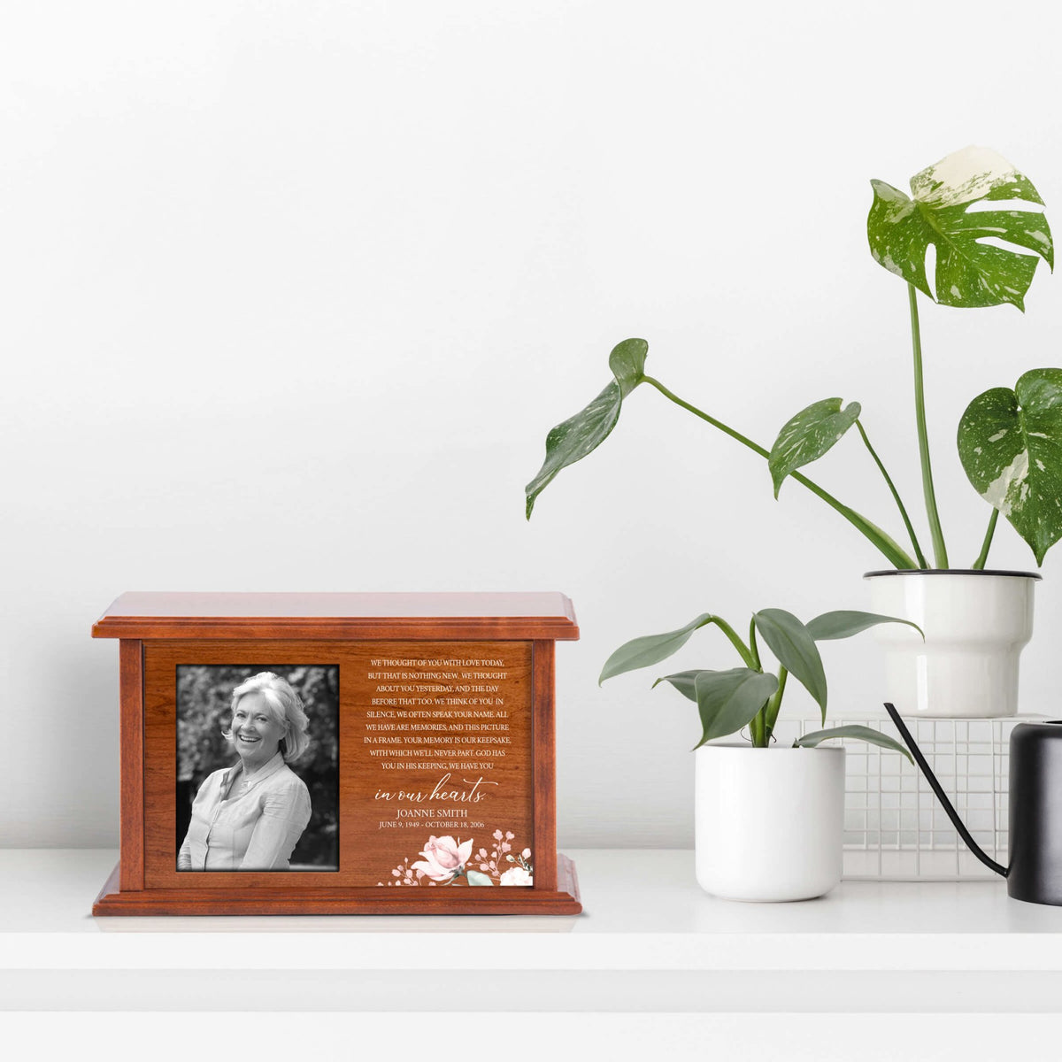 Wooden Memorial Urn Box with Photo Frame