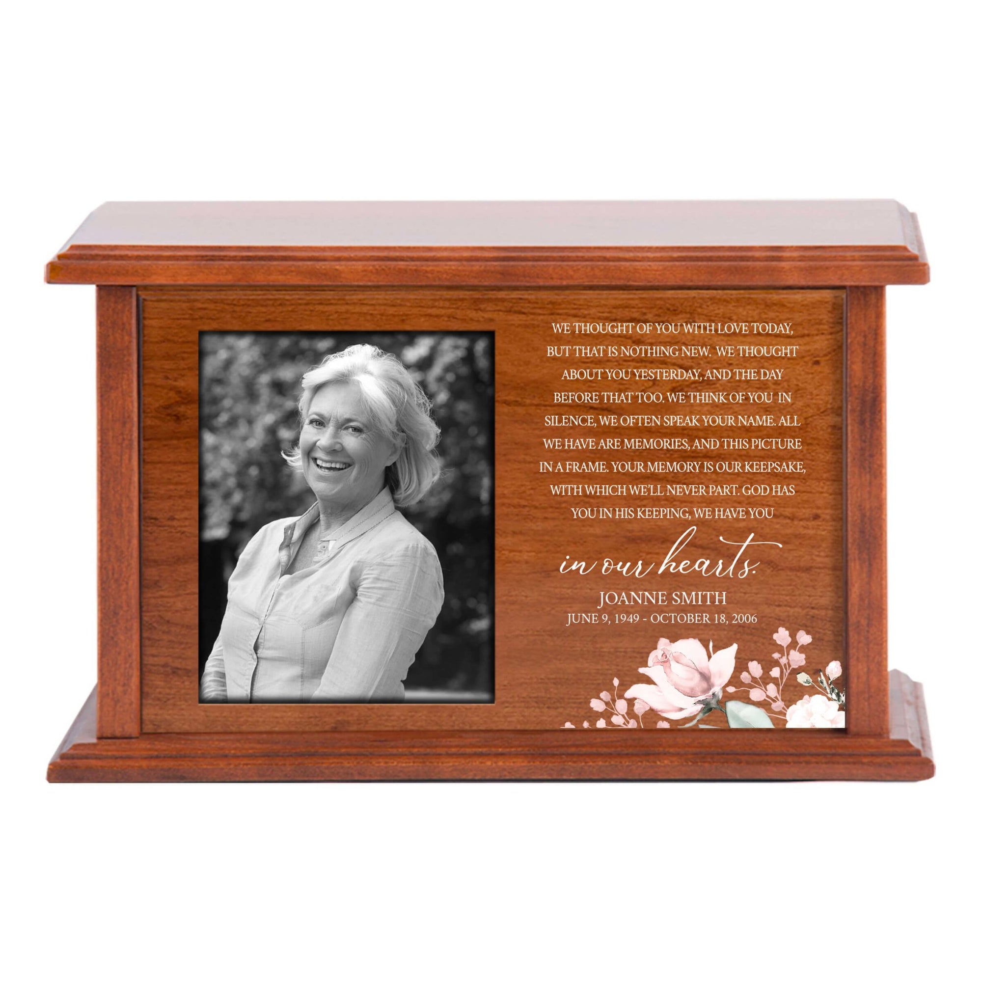 Custom Engraved Photo Cremation Urn - We Thought Of You - LifeSong Milestones