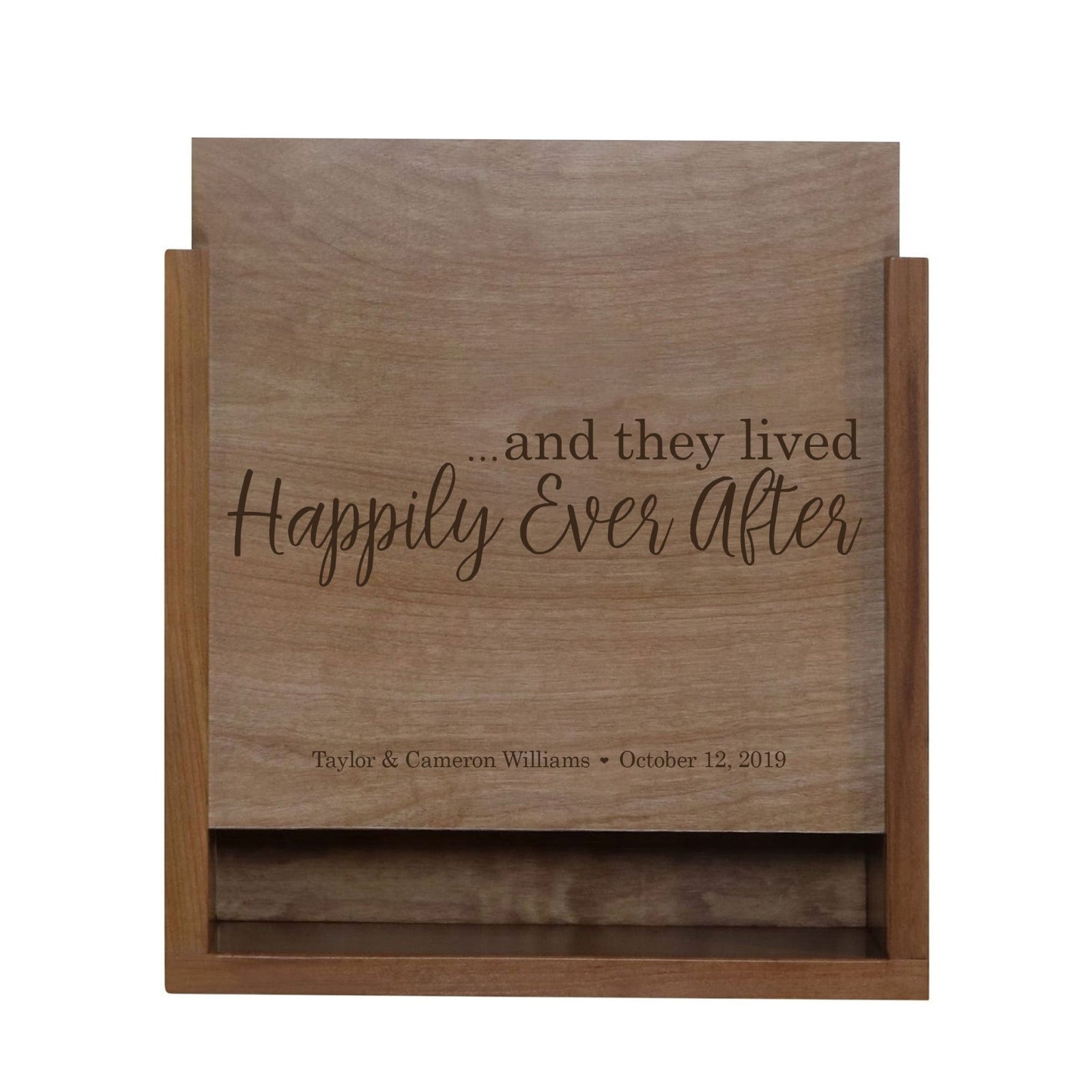 Custom Engraved Wedding Photo Box - And They Lived Happily Ever After - LifeSong Milestones
