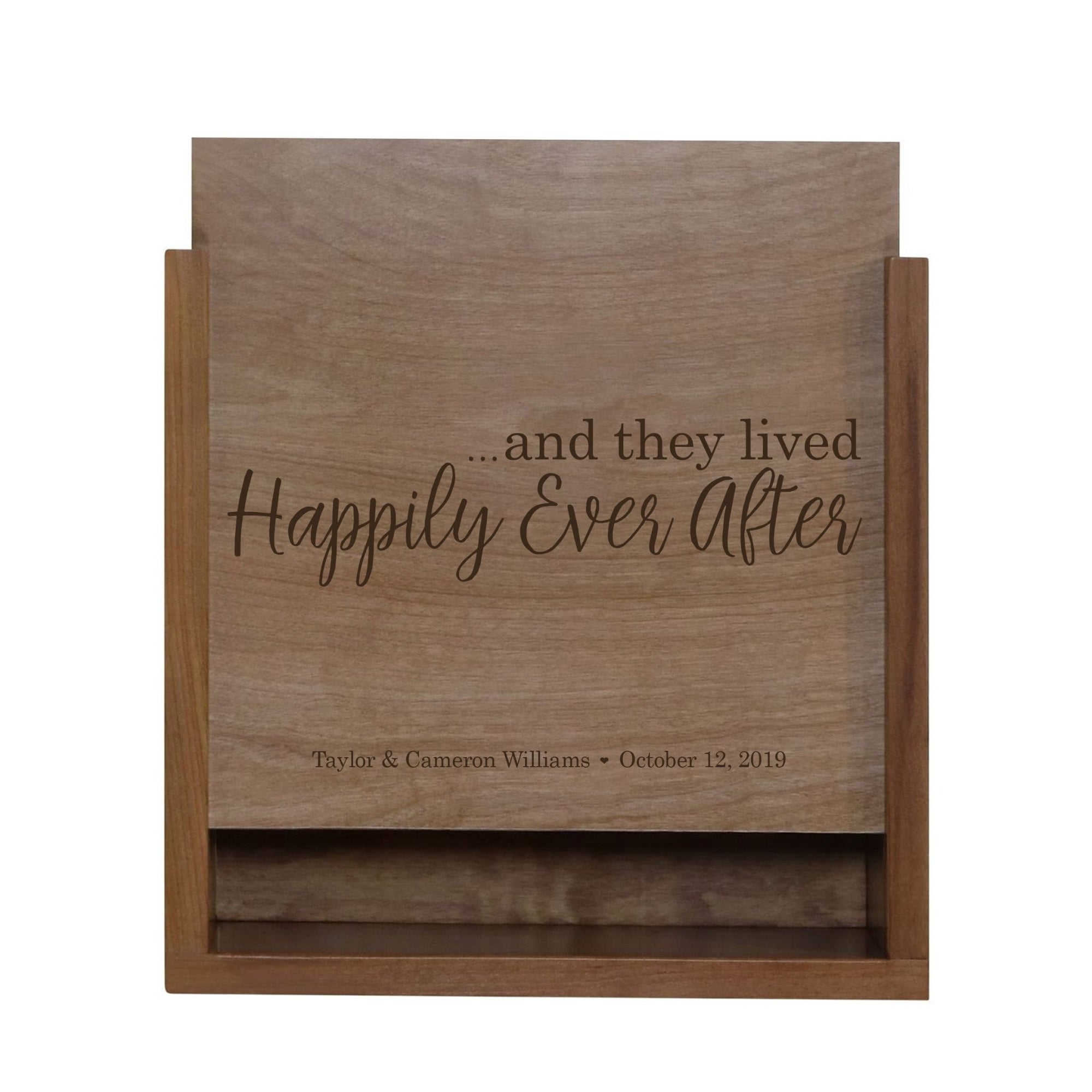 Custom Engraved Wedding Photo Box - And They Lived Happily Ever After - LifeSong Milestones