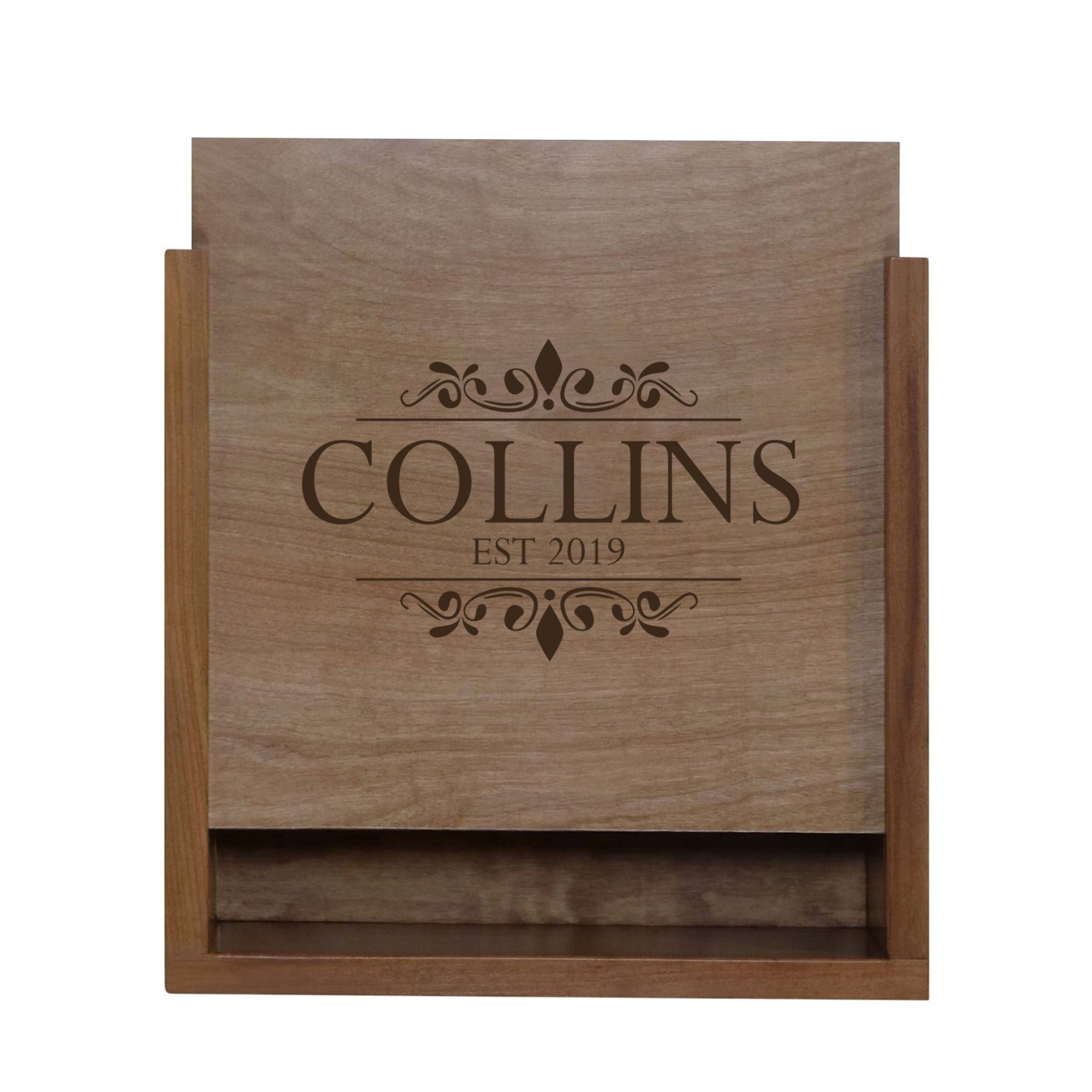 Custom Engraved Wood Wedding Photo Box - Last Name Est Year - LifeSong Milestones