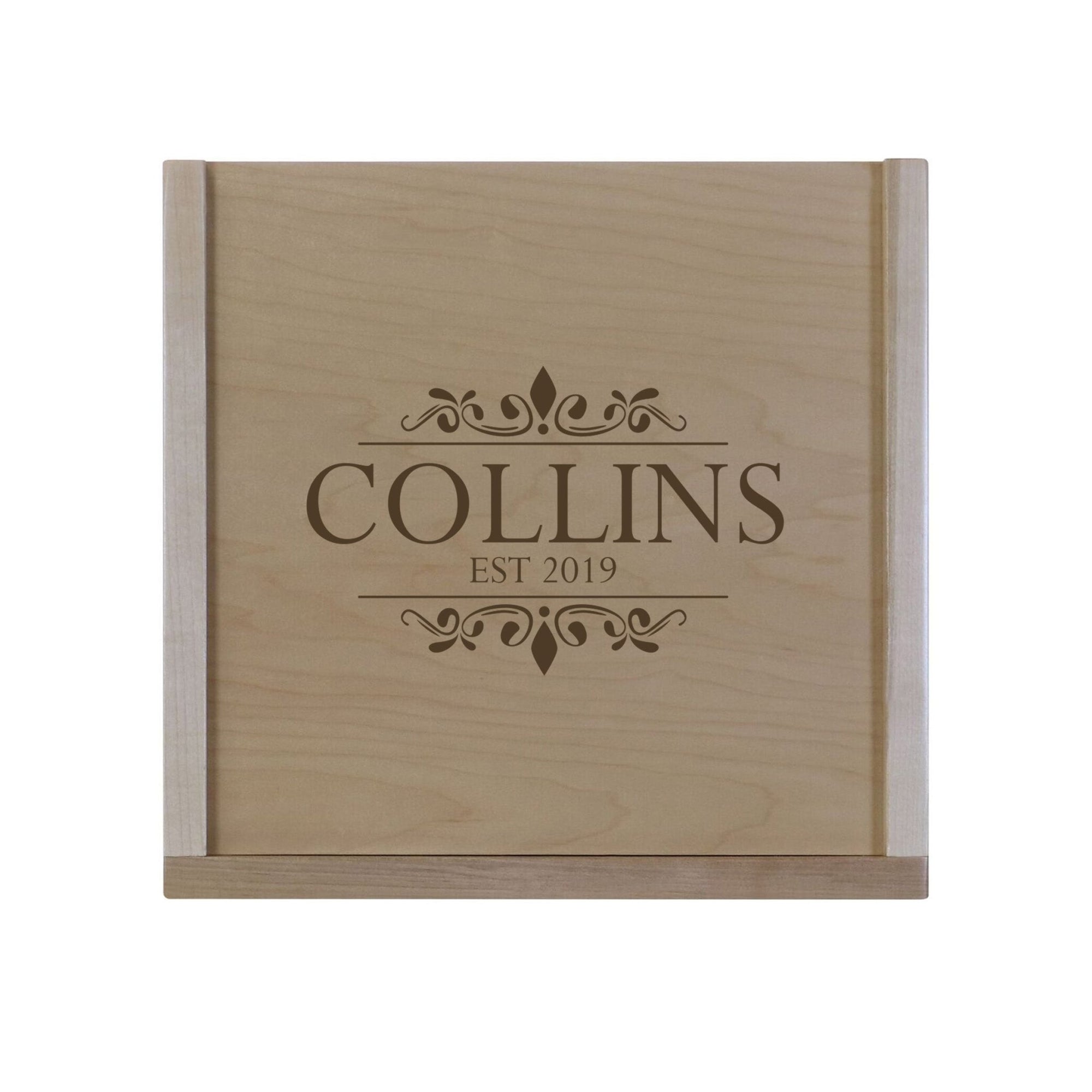 Custom Engraved Wood Wedding Photo Box - Last Name Est Year - LifeSong Milestones
