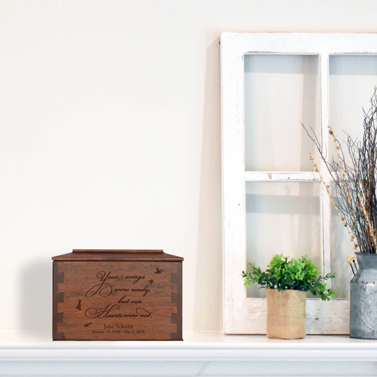 Personalized Handcrafted Wooden Dovetail Memorial Keepsake Urn