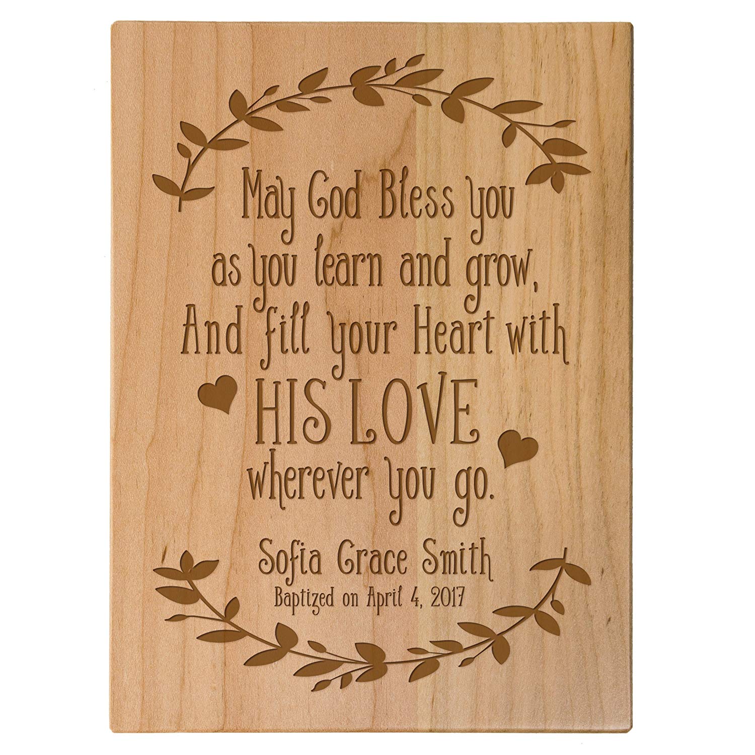 Lifesong Milestones Baptism Wooden Wall Plaque Home Decor Gift For Godchild
