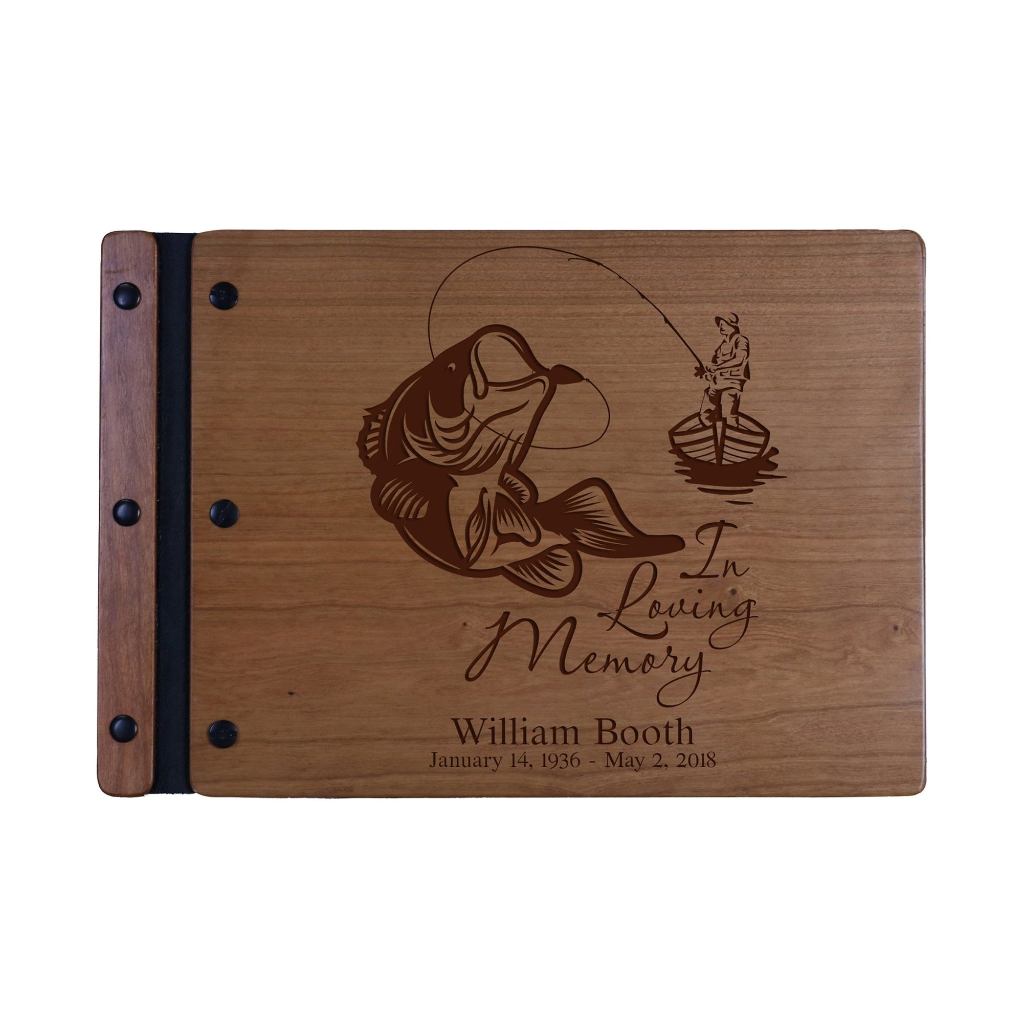 Custom Engraved Wooden Memorial Guestbook 12.375” x 8.5” x .75” In Loving Memory 3 - LifeSong Milestones